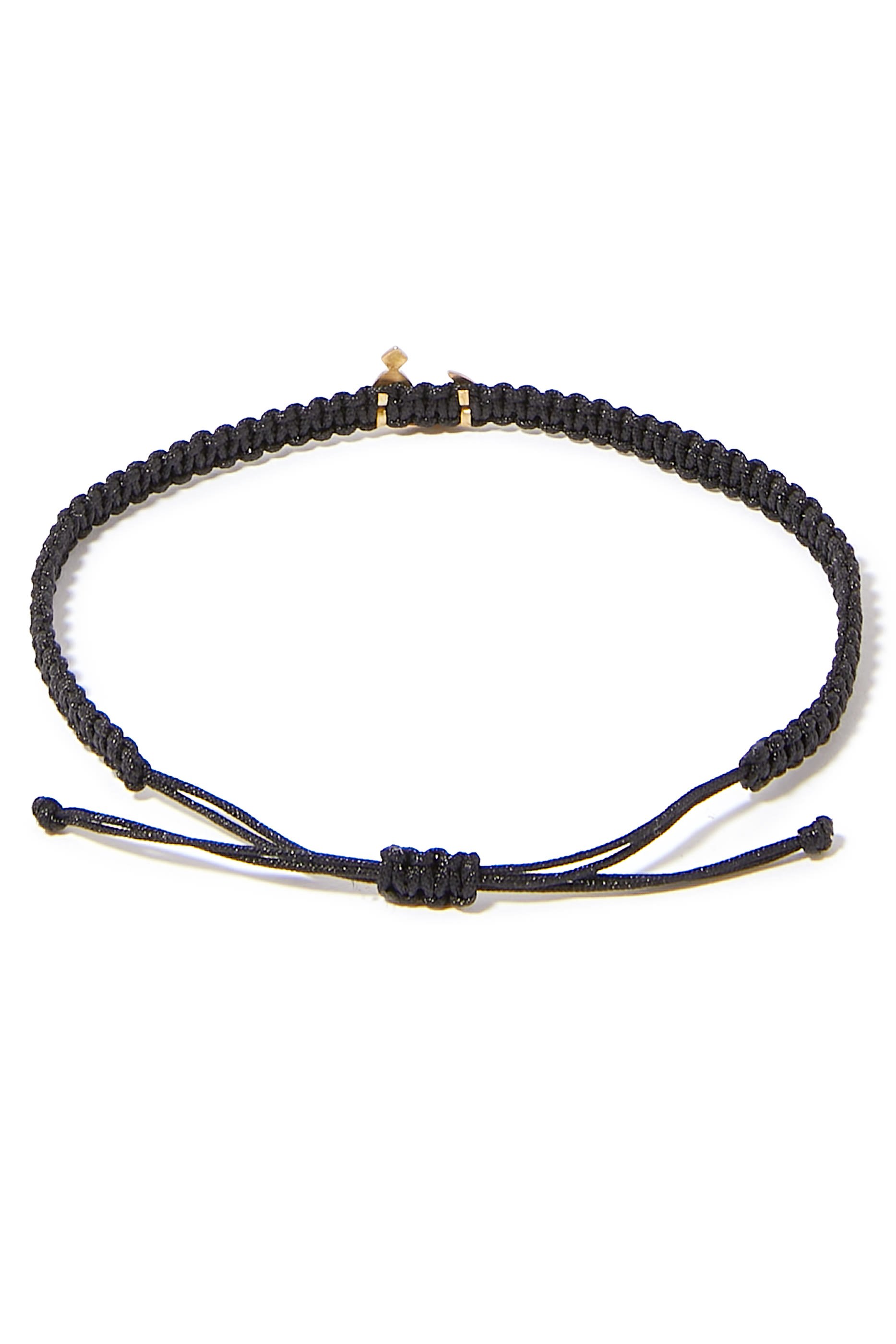 سوار أولا بحلية بتصميم حرف ف مرصع بالماس ذهب أصفر عيار 18 قماش