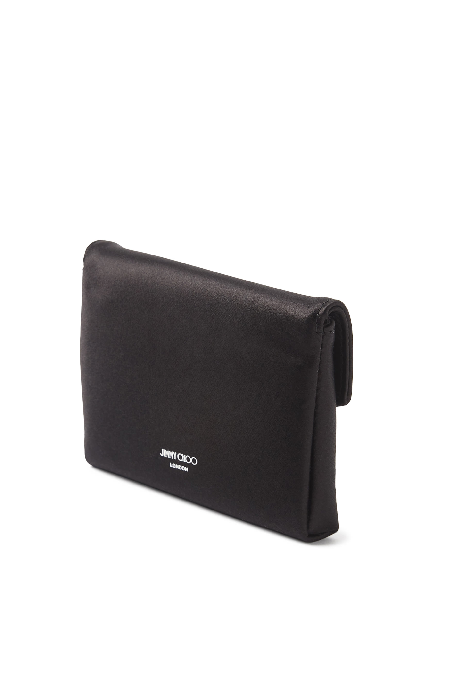 حافظة بطاقات بفيوكة مرصعة بكريستال ساتان