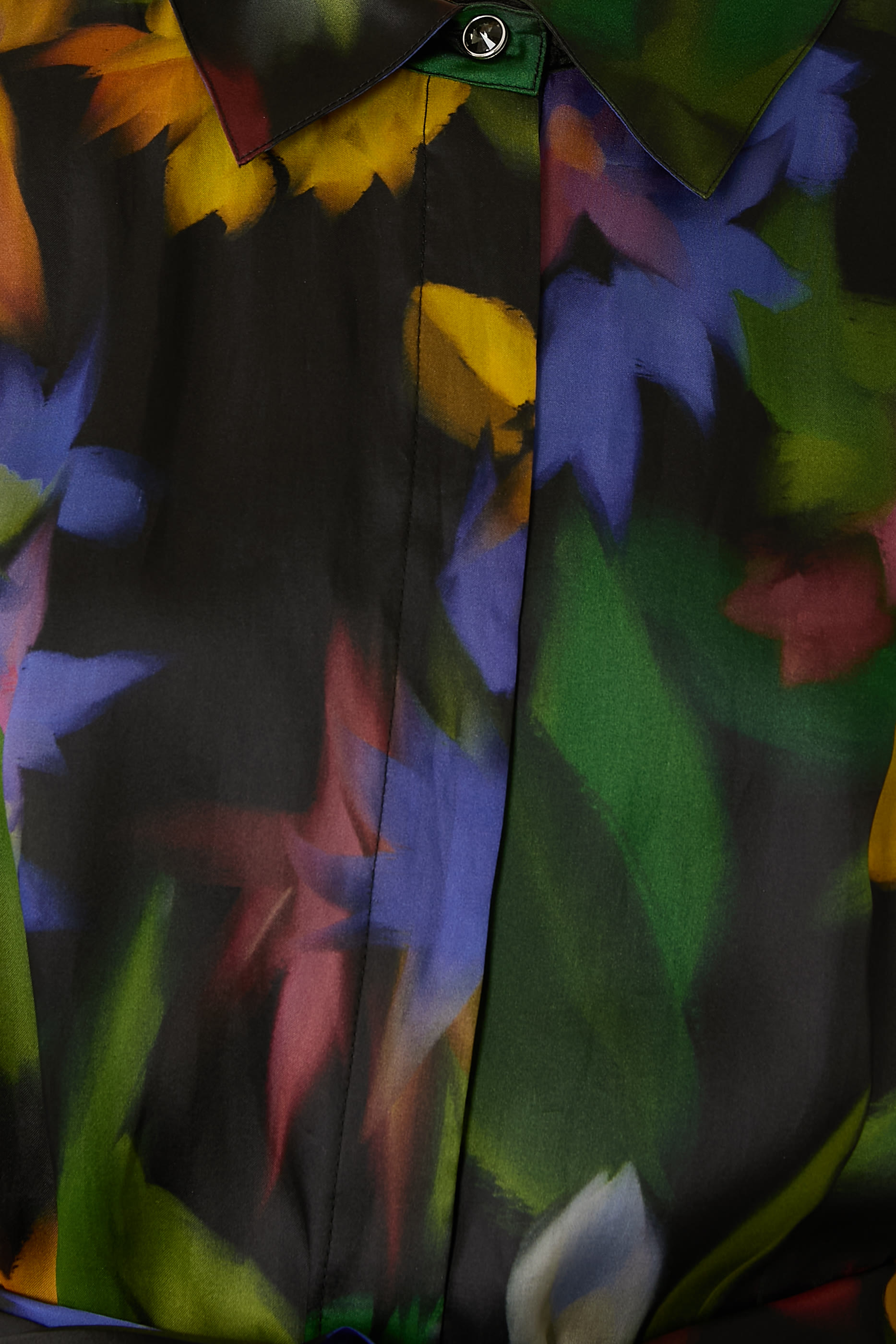 فستان سهرة بتصميم قميص بنقشة أزهار أورغانزا