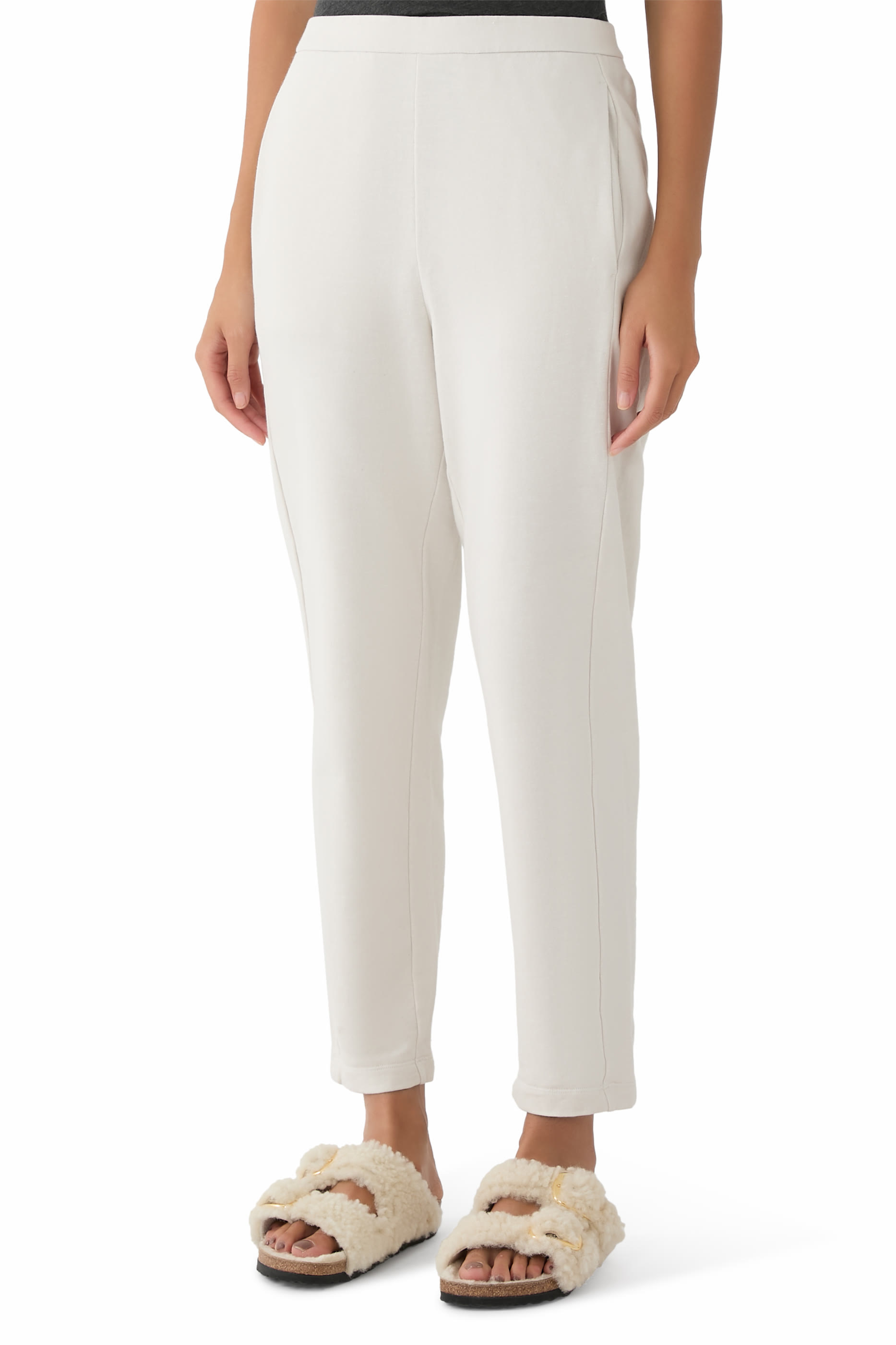 بنطال بقصة مريحة قماش تيري مصبوغ