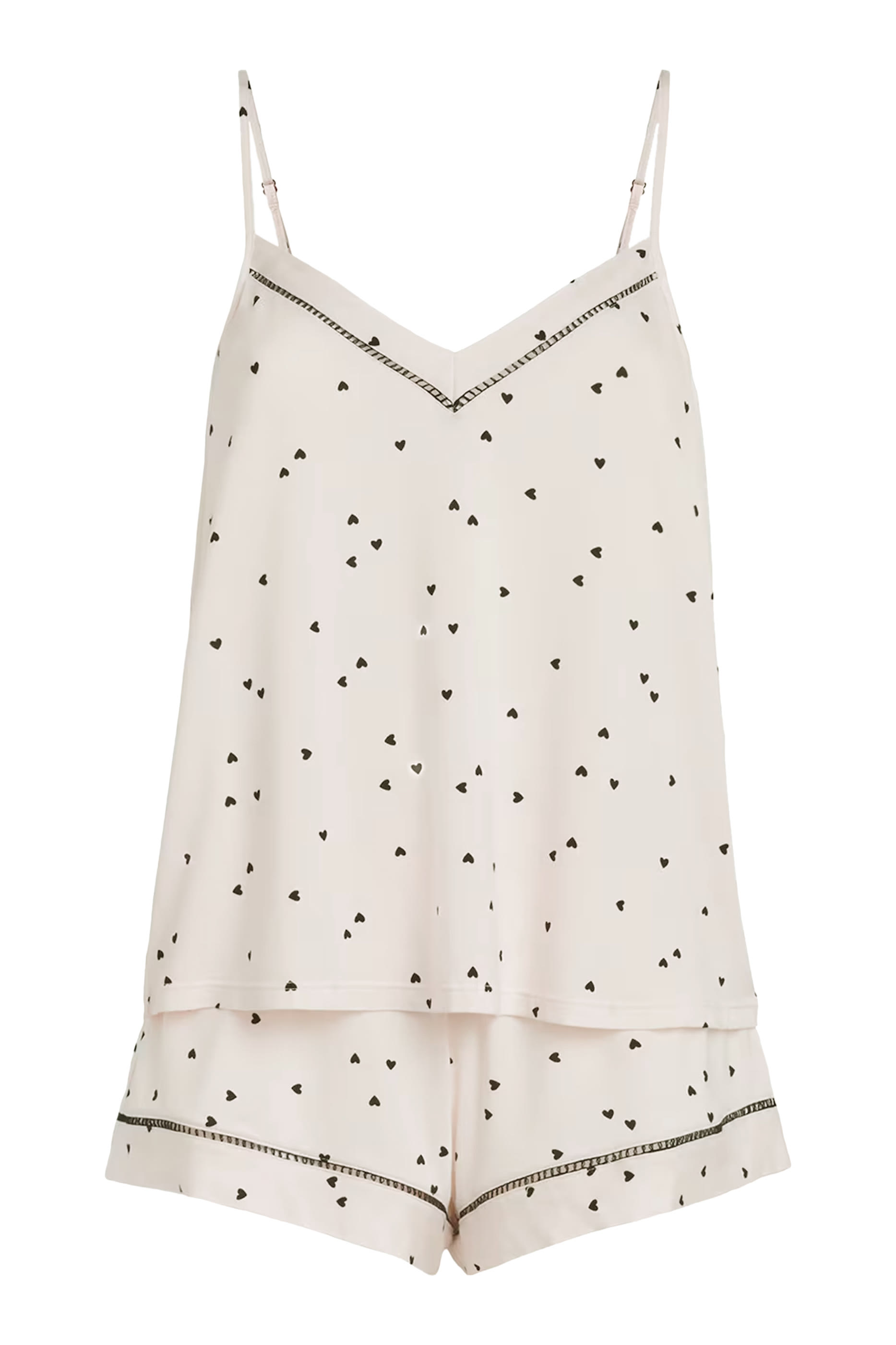 طقم فيونا شورت وبلوزة كامي بياقة مزدوجة على شكل حرف V