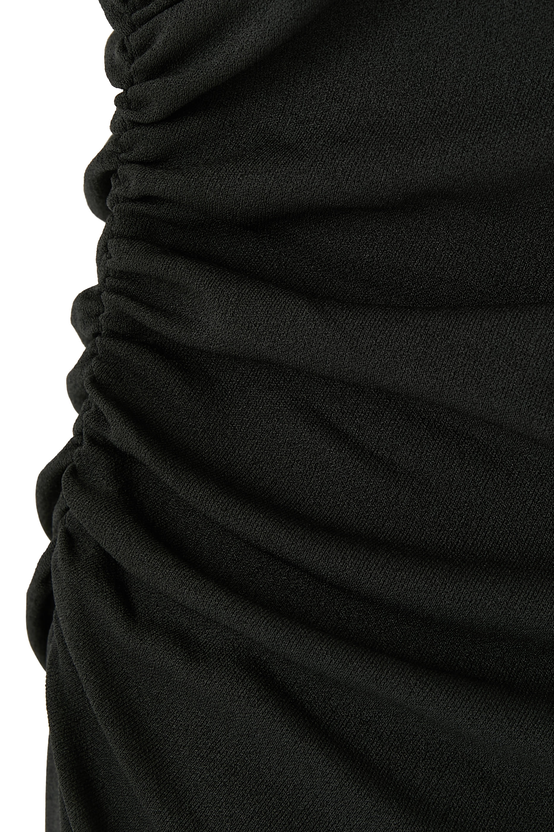 فستان طويل بياقة قارب وطيات كريب جيرسيه