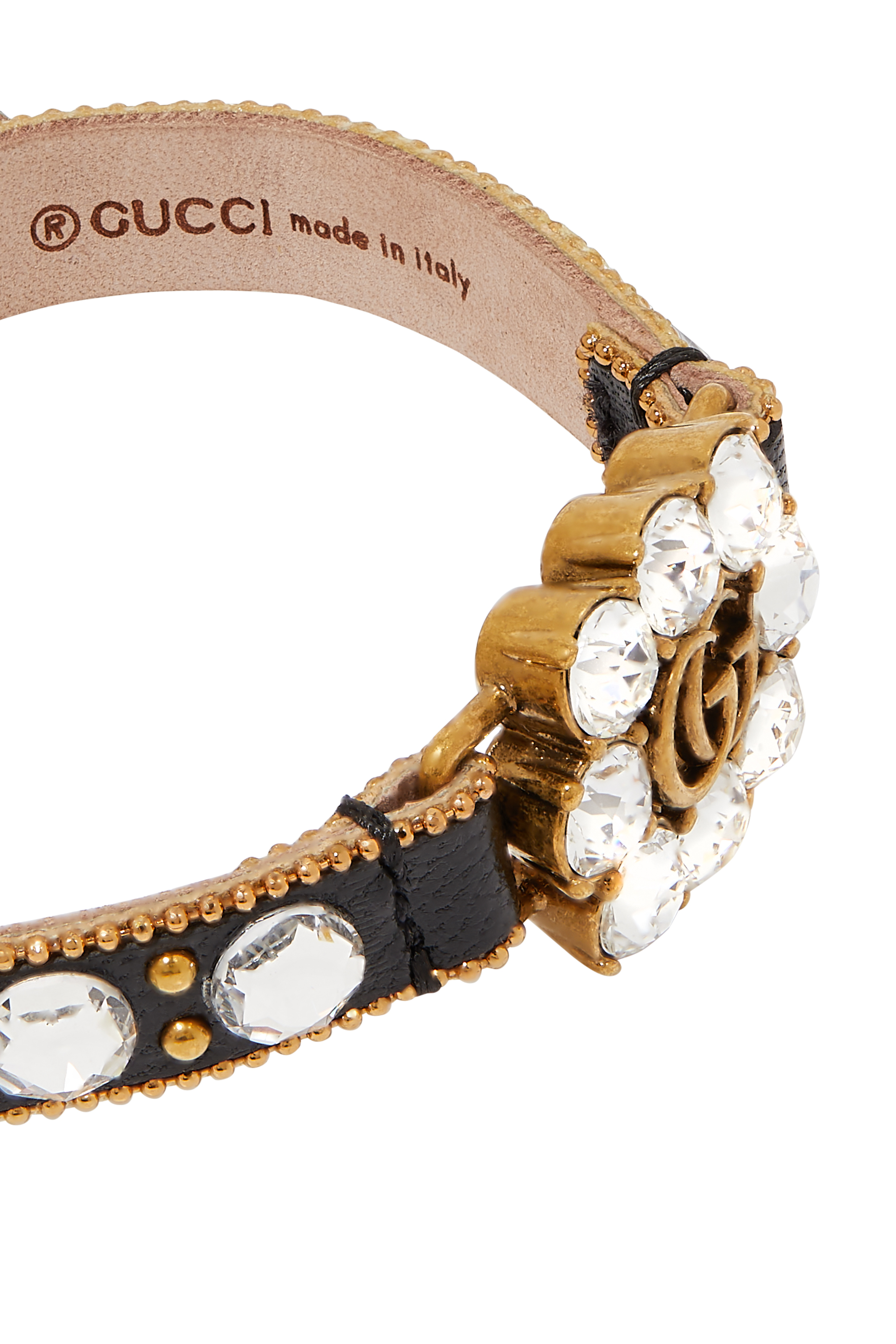 سوار بشعار حرفي GG مرصع بالكريستال