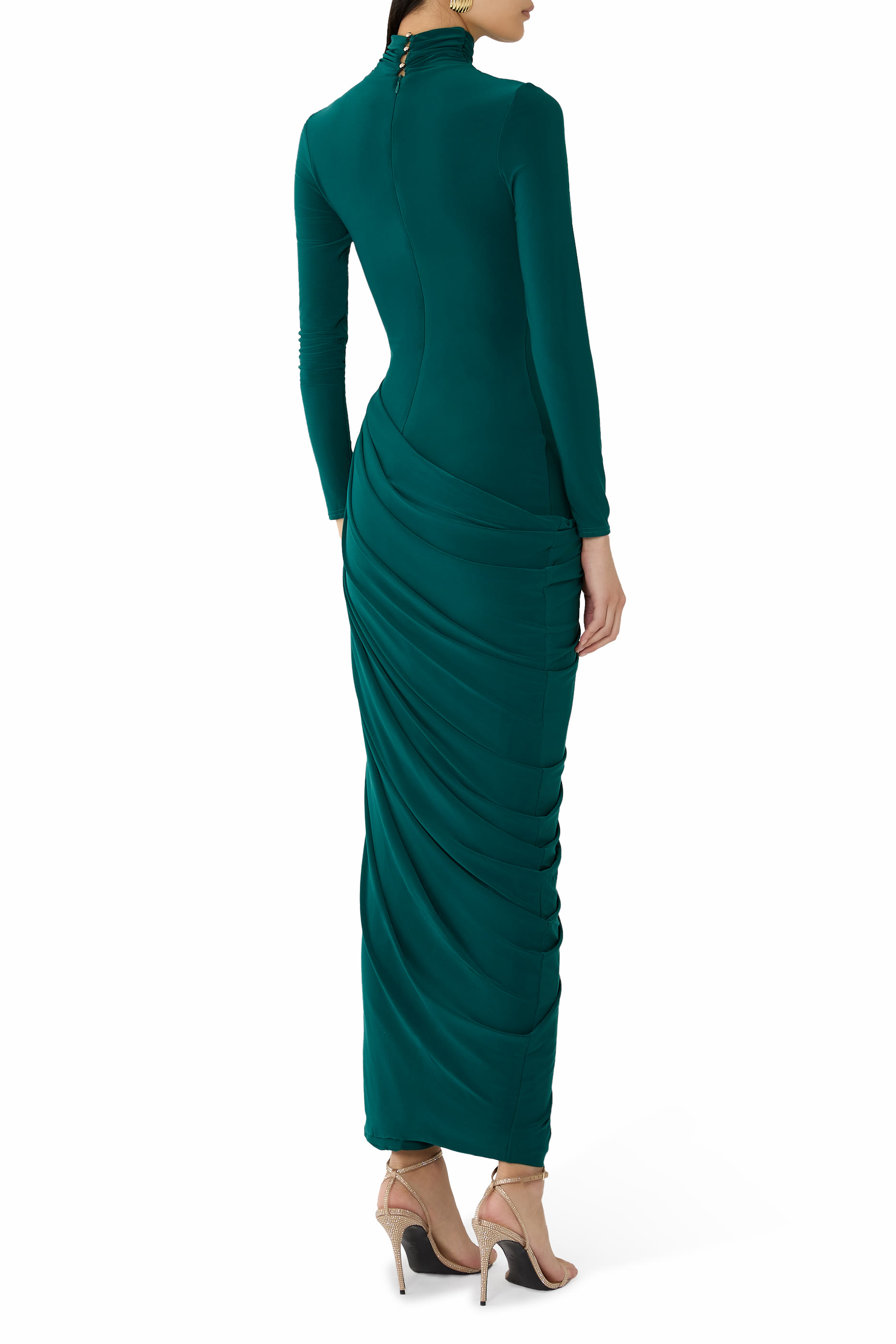 فستان بيتسي طويل بياقة عالية