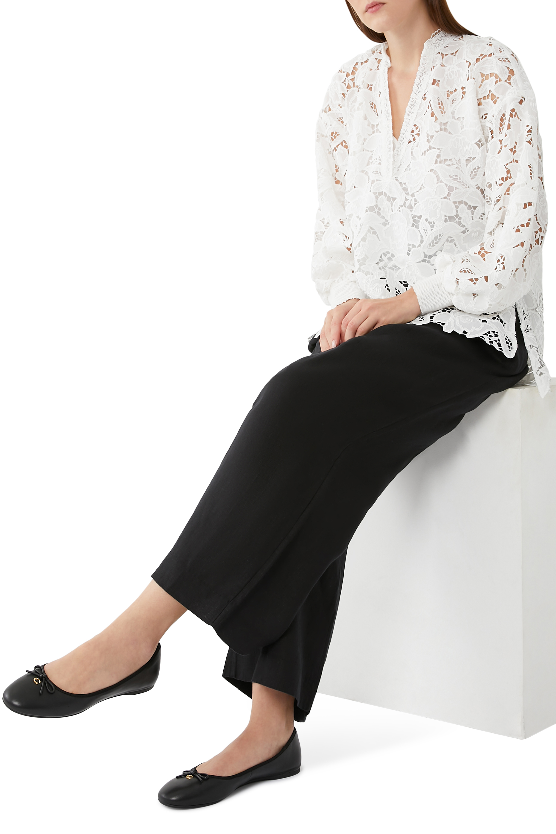 حذاء باليرينا ابيجال بكعب مسطح جلد