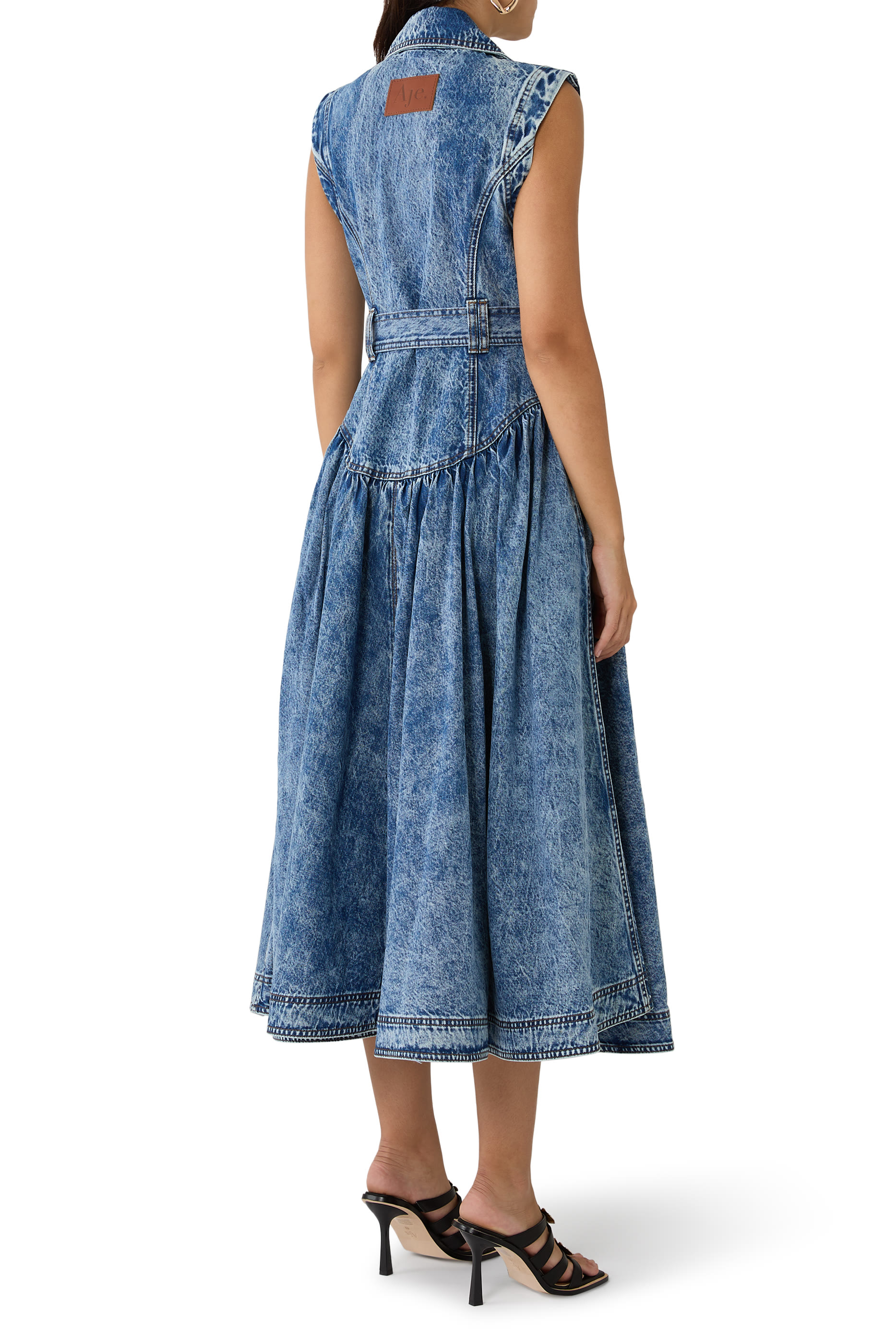 فستان أنجلينا متوسط  الطول بحزام