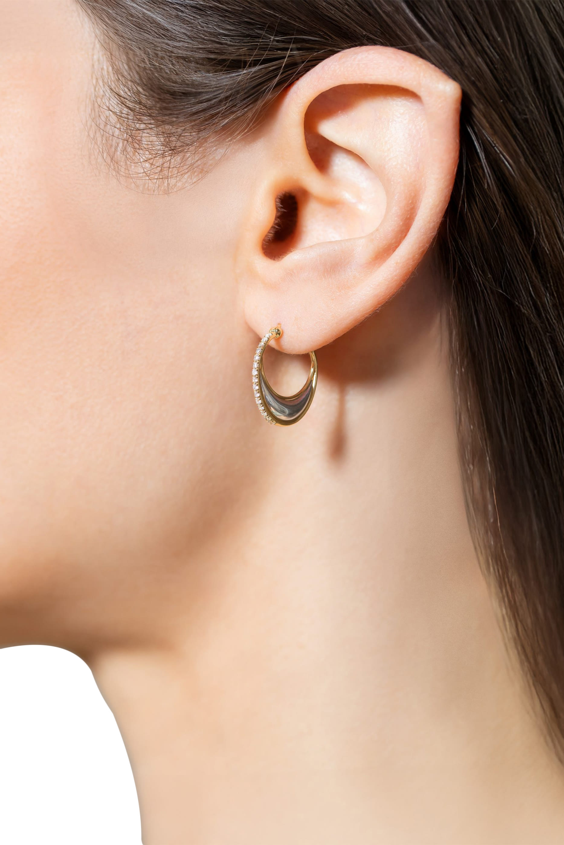 أقراط بلوب مون، مرصعة بالماس ذهب أصفر عيار 18