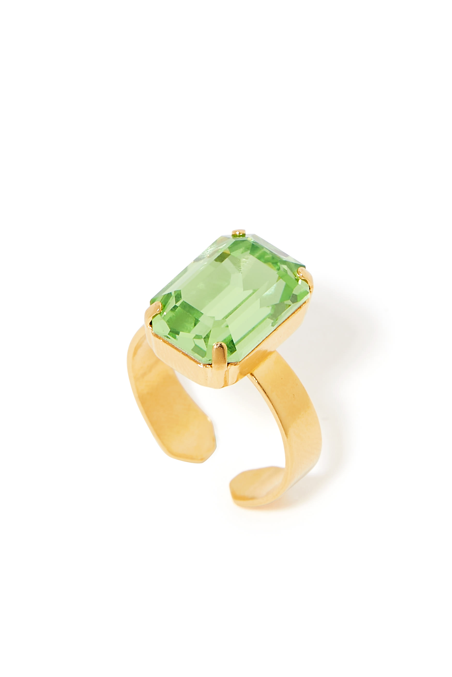 خاتم ليديا مرصع بكريستال سواروفسكي معدن مطلي بذهب عيار 18