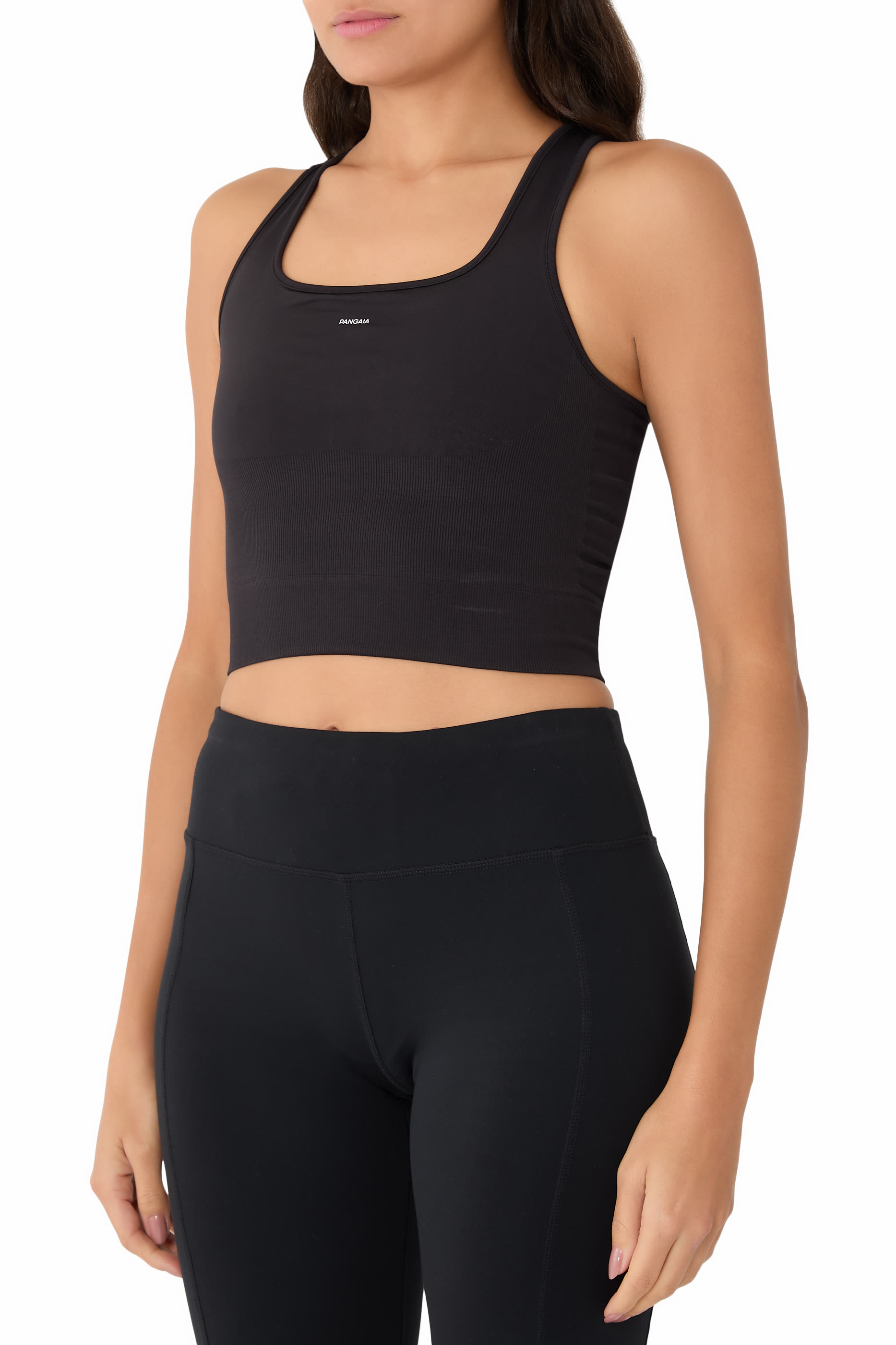 بلوزة بلا أكمام بتصميم مضلع ضاغط خامات نباتية مطاطية