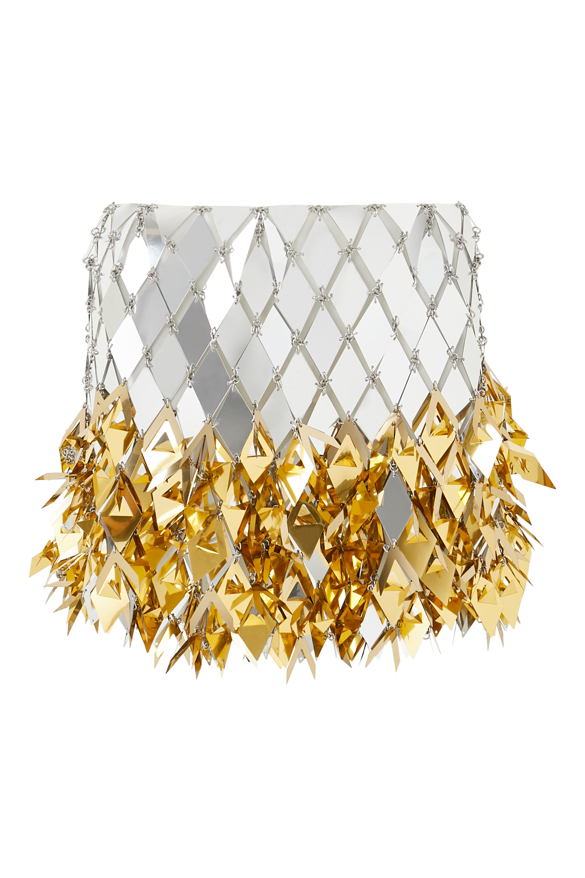 تنورة قصيرة بحلقات لامعة