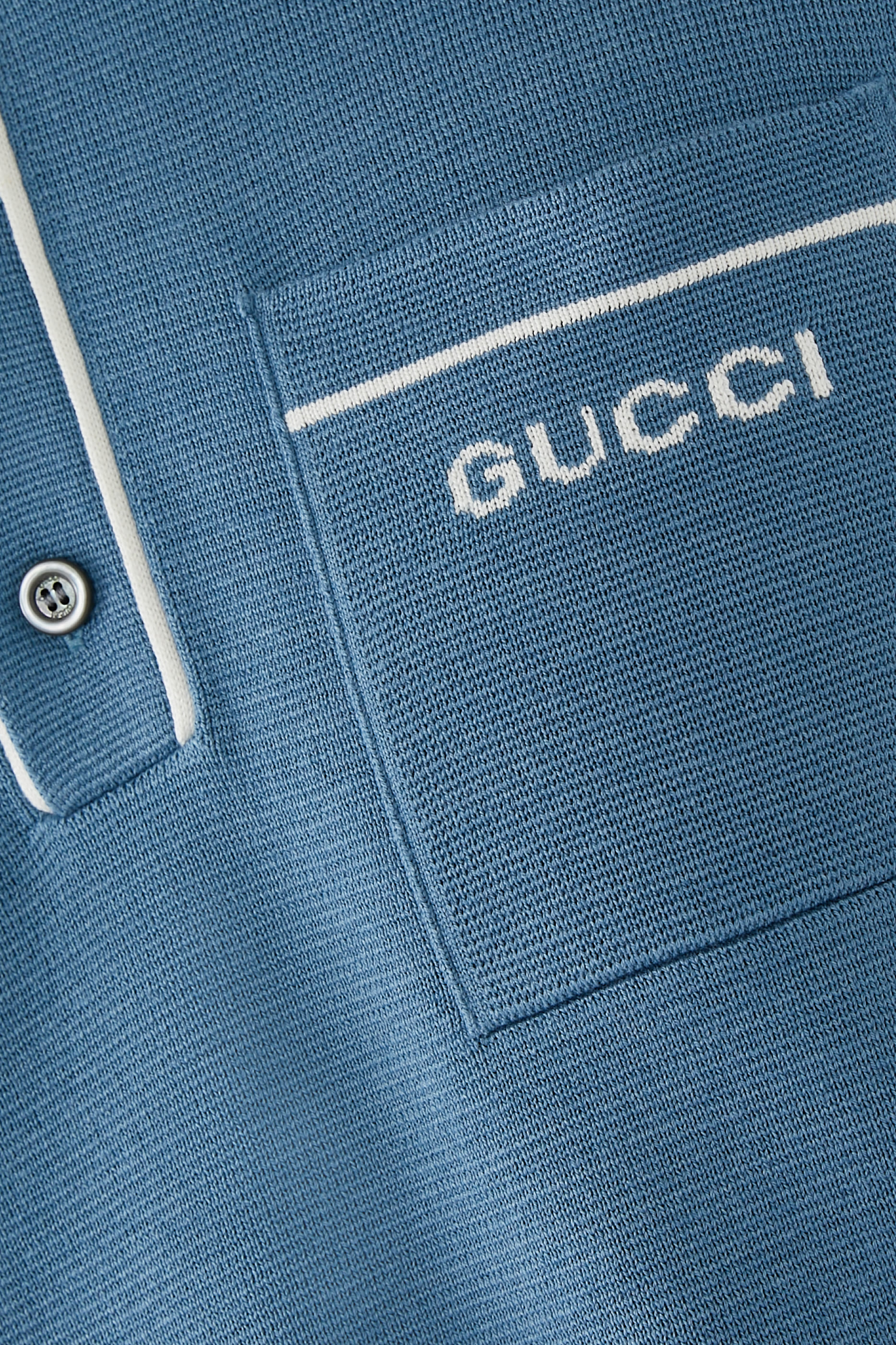 قميص بولو نسيج حرير وقطن