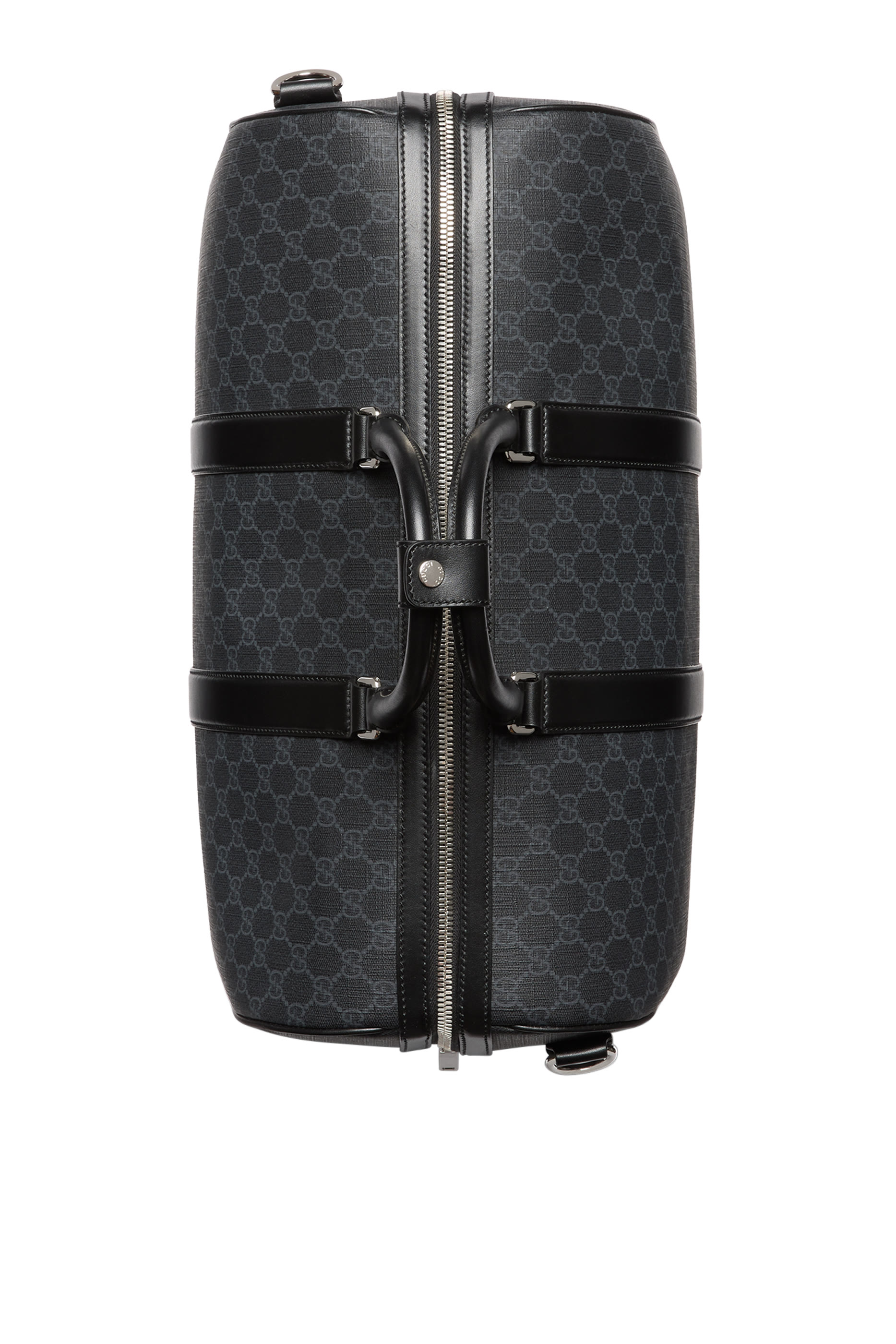 حقيبة دافل متوسطة بنقشة حرفي شعار الماركة