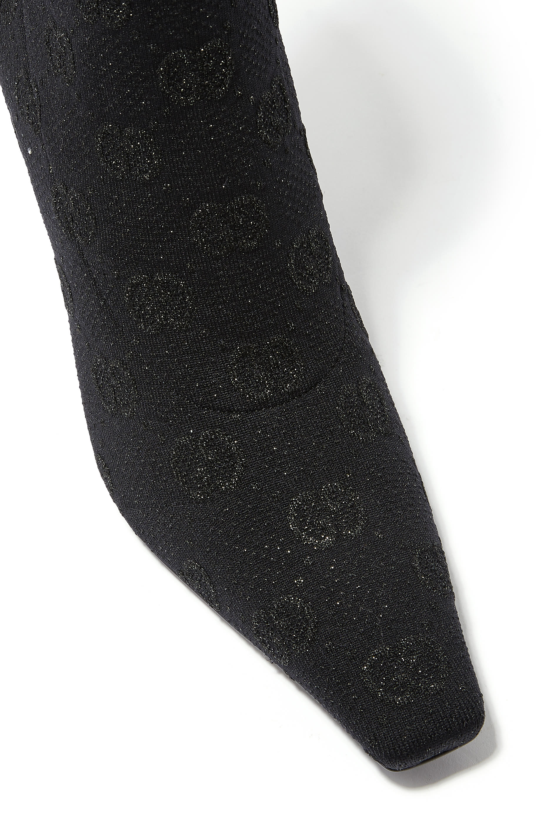 بوت 75 بطول الكاحل قماش منسوج بنقشة حرفي شعار الماركة