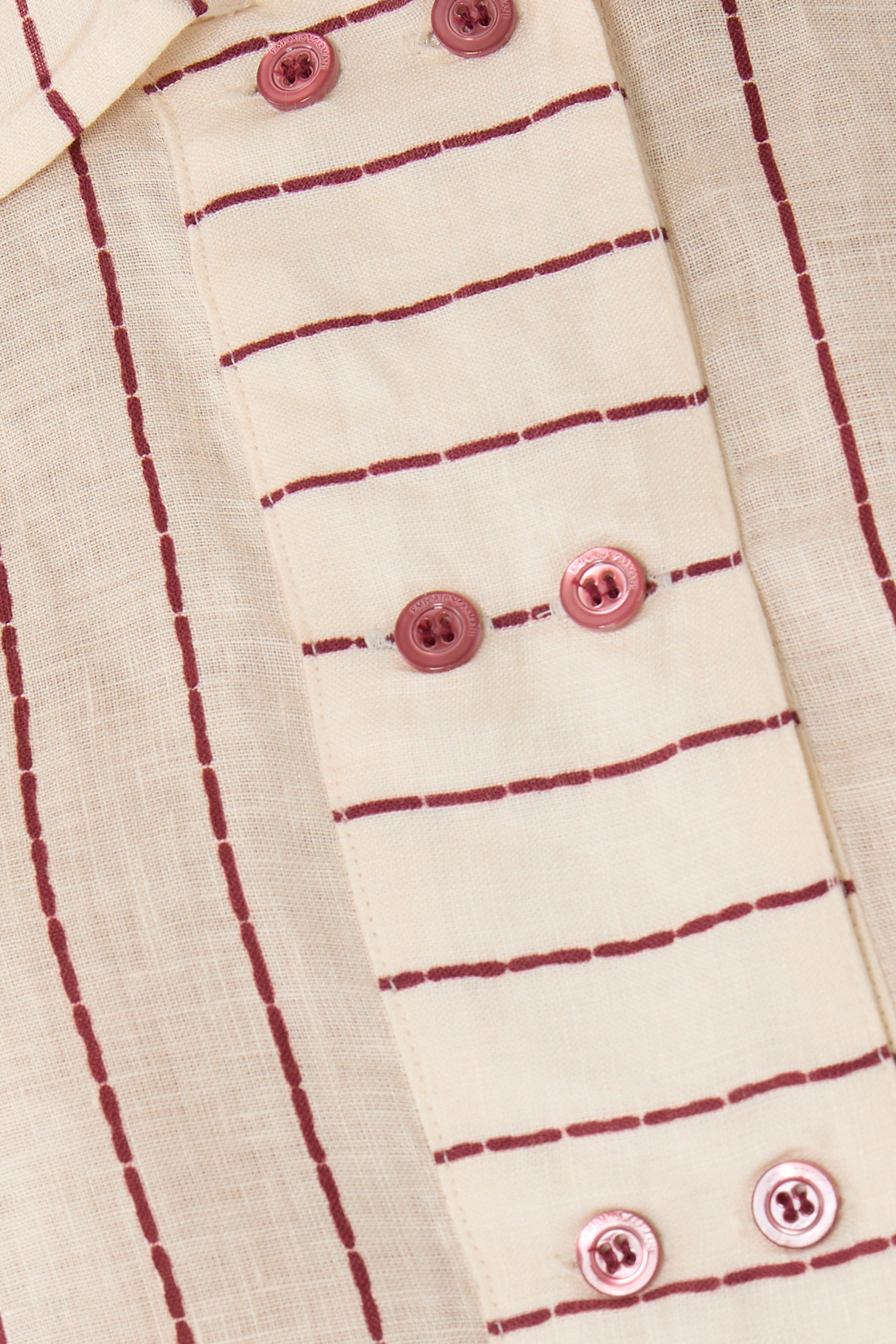 بنطال مجموعة ريزورت كابسول بطبعة خطوط رفيعة كتان