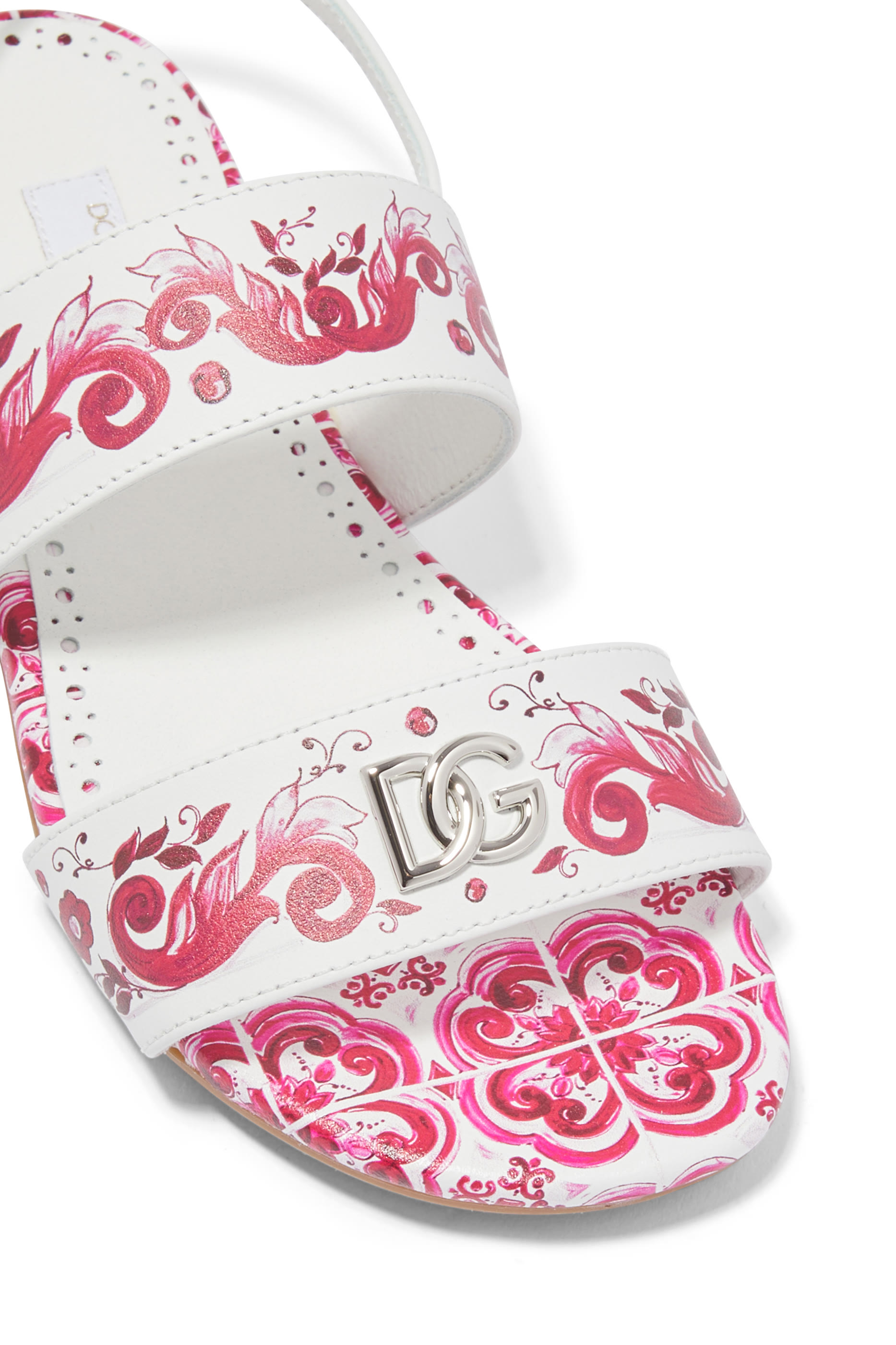 صندل جلد عجل بطبعات مايولكا للأطفال