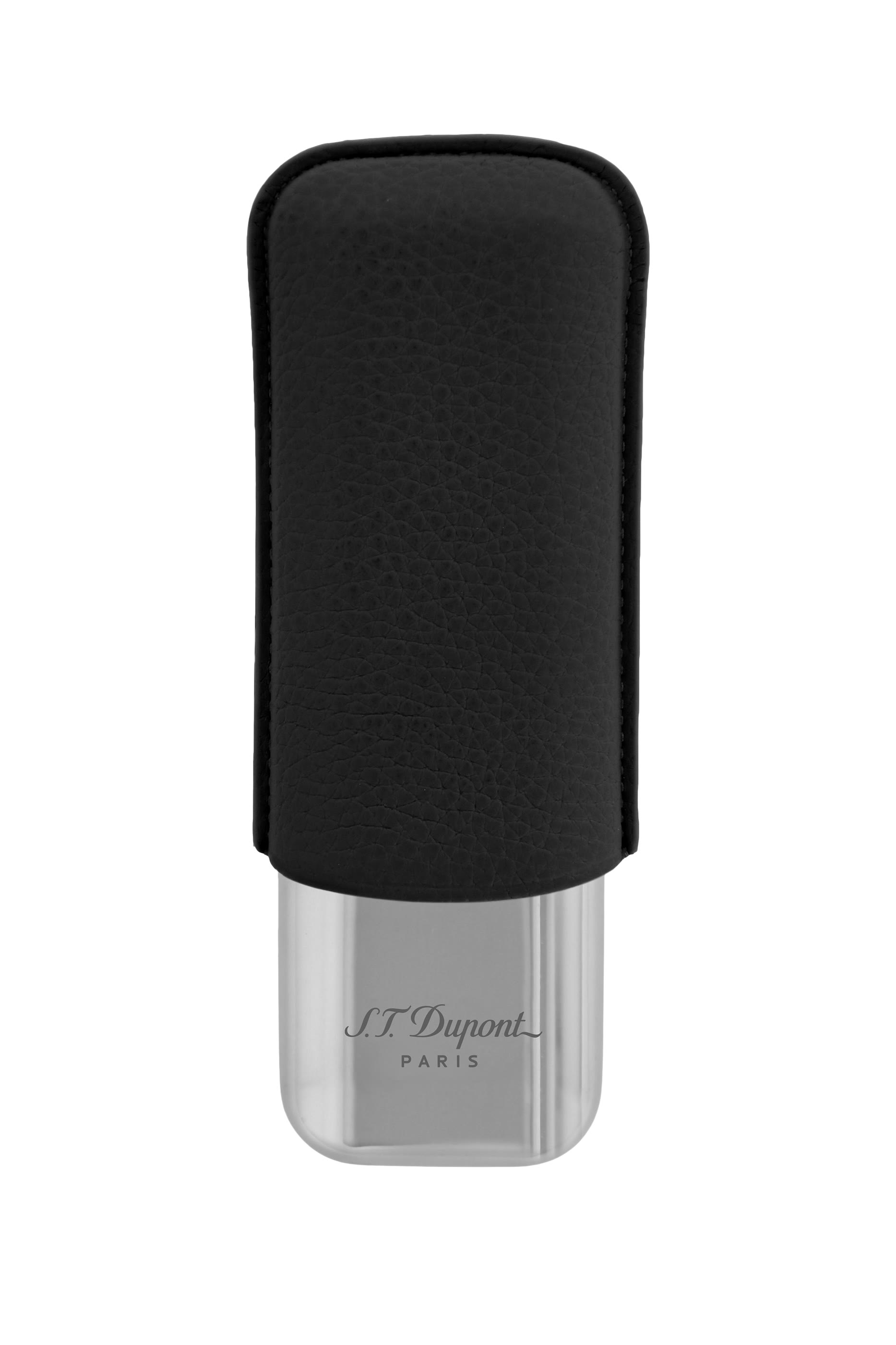 حافظة سيجار مزدوجة جلد بارز الملمس ومعدن