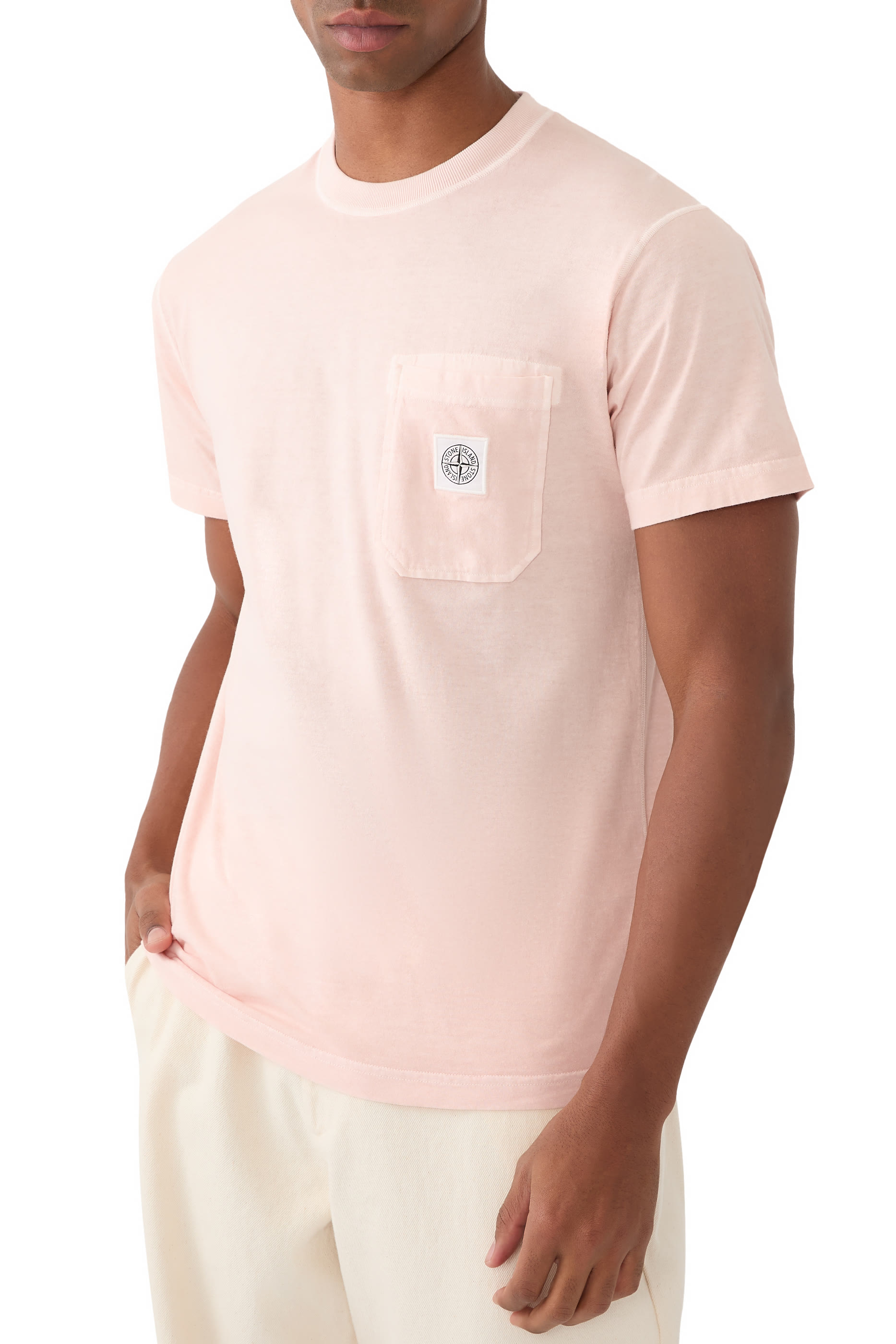 تيشيرت مزين برقعة بوصلة بشعار الماركة