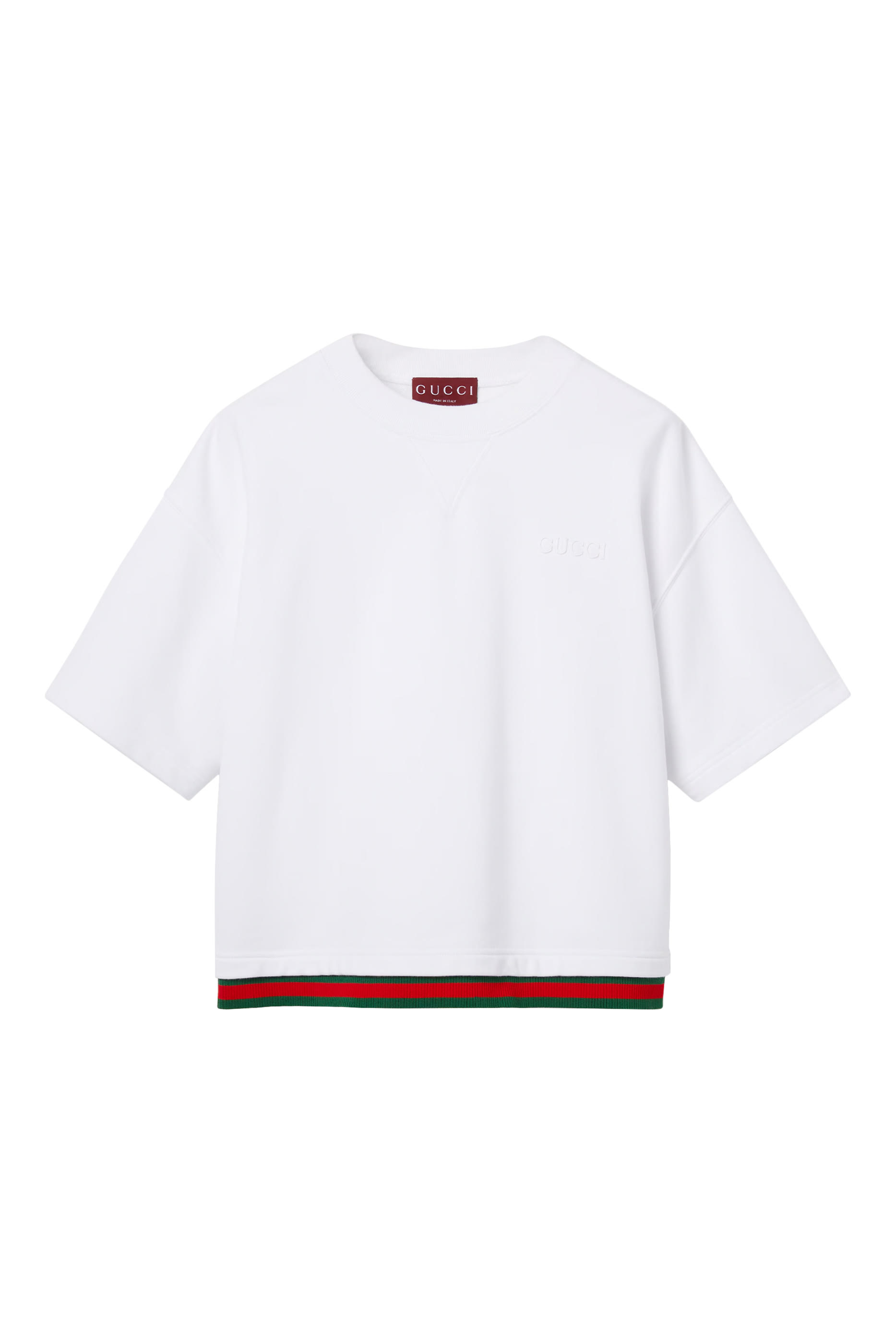 بلوزة قصيرة قطن جيرسيه بشريط ويب