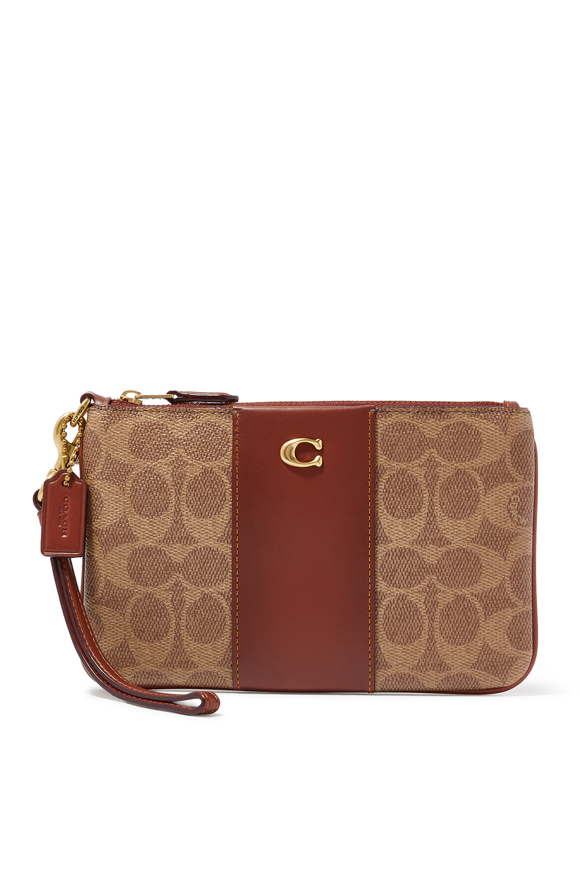 حقيبة صغيرة بسوار معصم قماش قنب بشعار الماركة