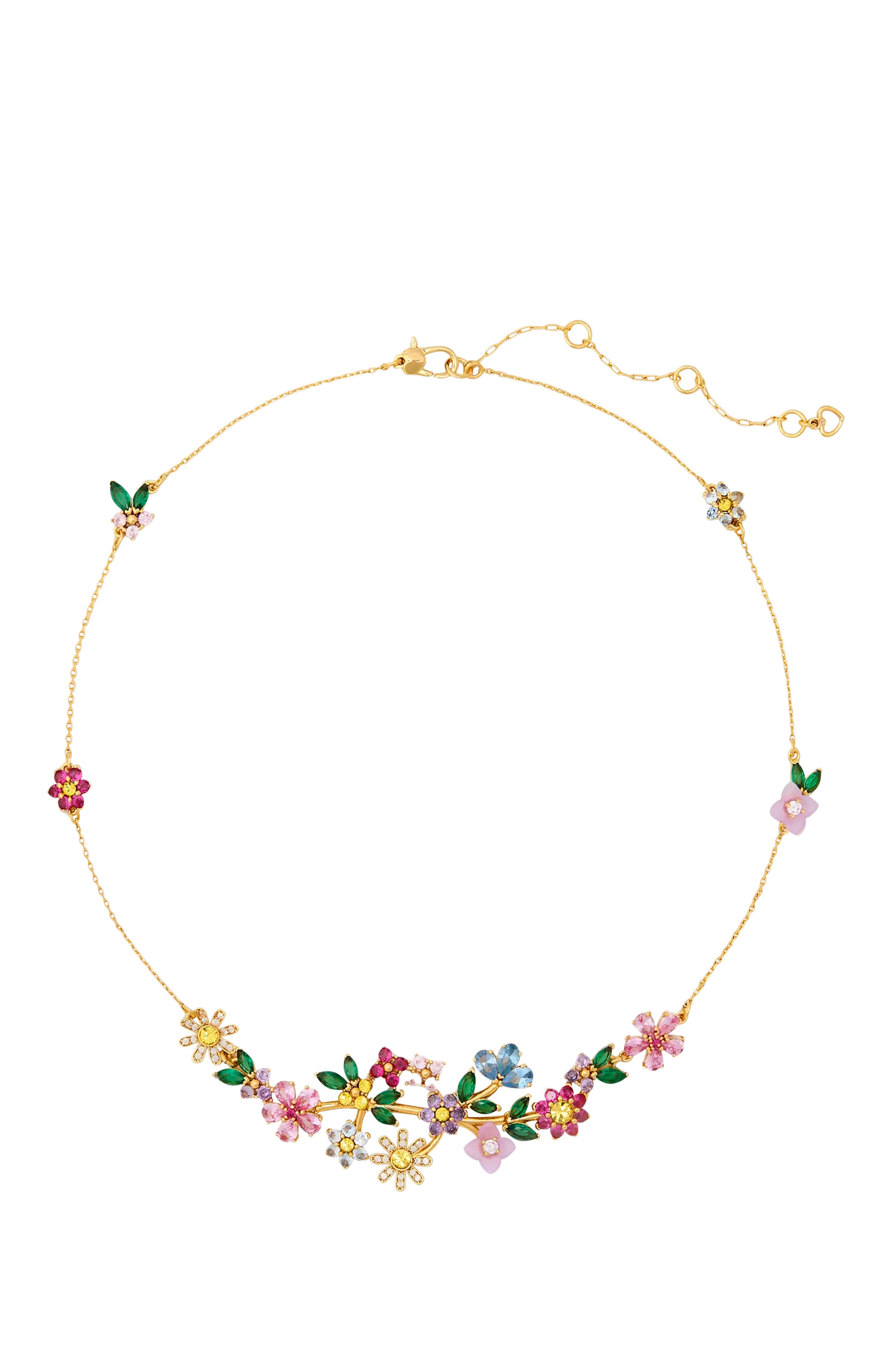 قلادة براستينغ بلومز مرصعة بأحجار زركونيا مكعبة، حجر زجاجي تشيكي، راتنج