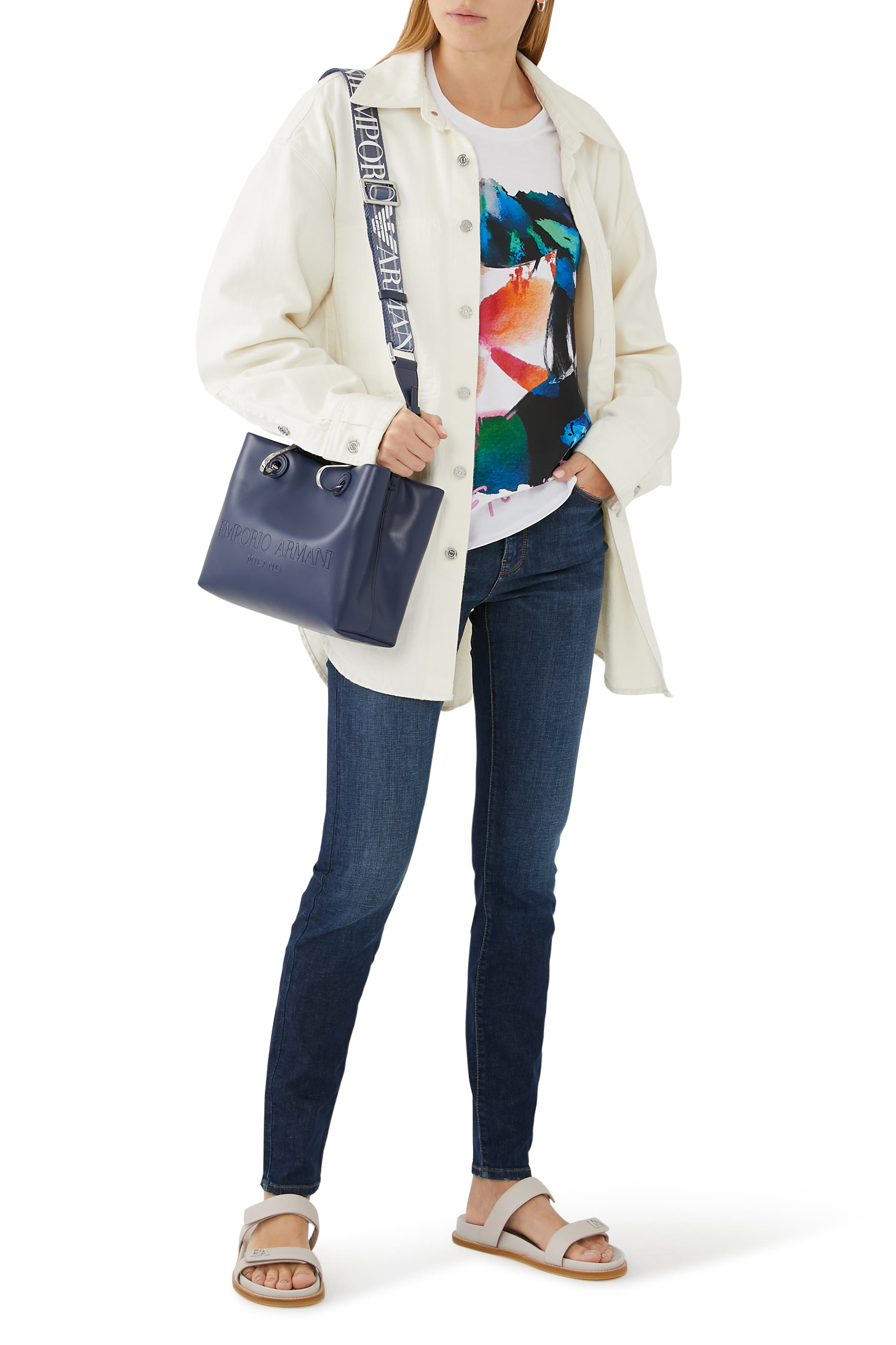 بنطال جينز دنيم بقصة سكيني