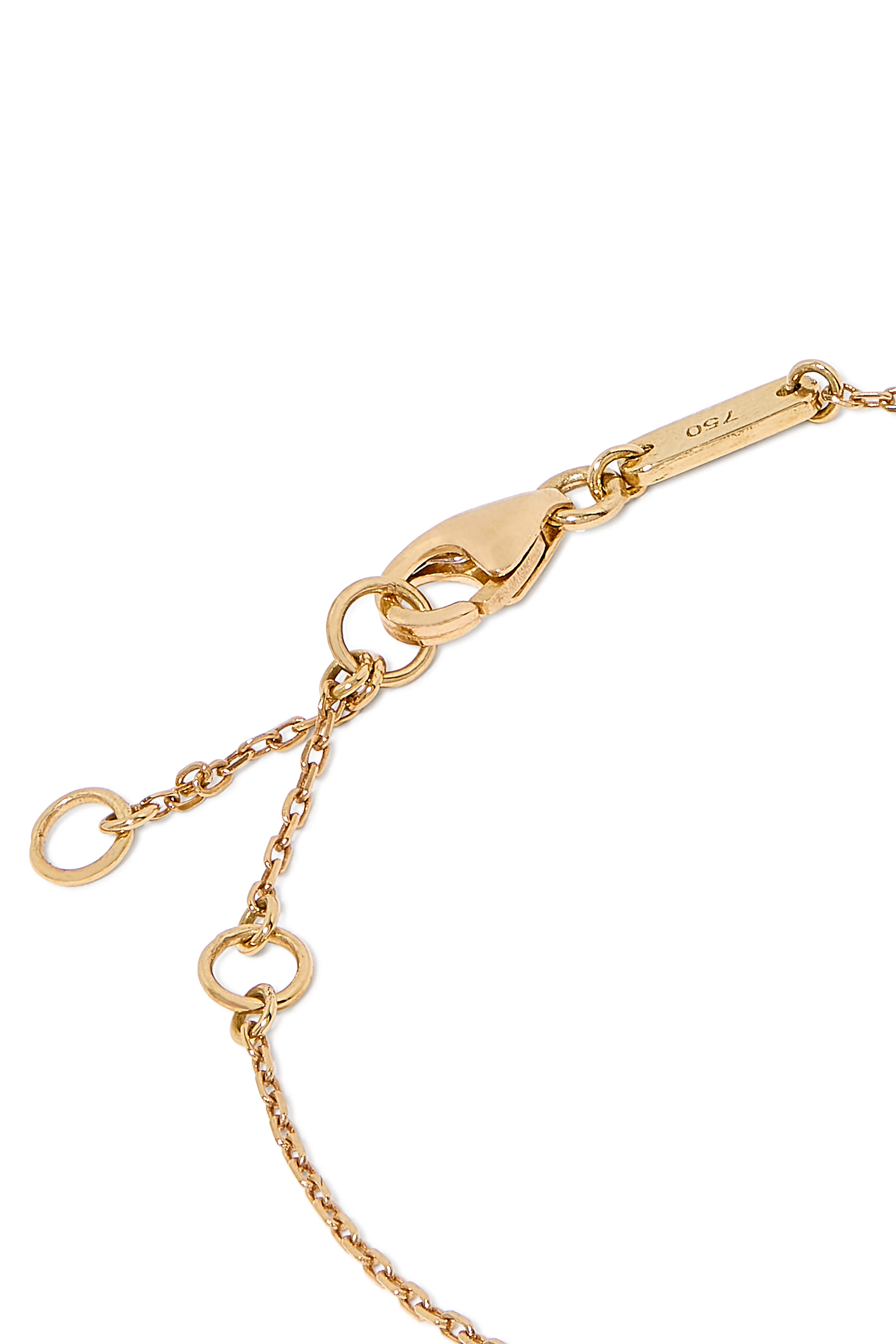 Kids Tiny Bling Butterfly Letter Noon Bracelet, 18k Yellow Gold & Enamel