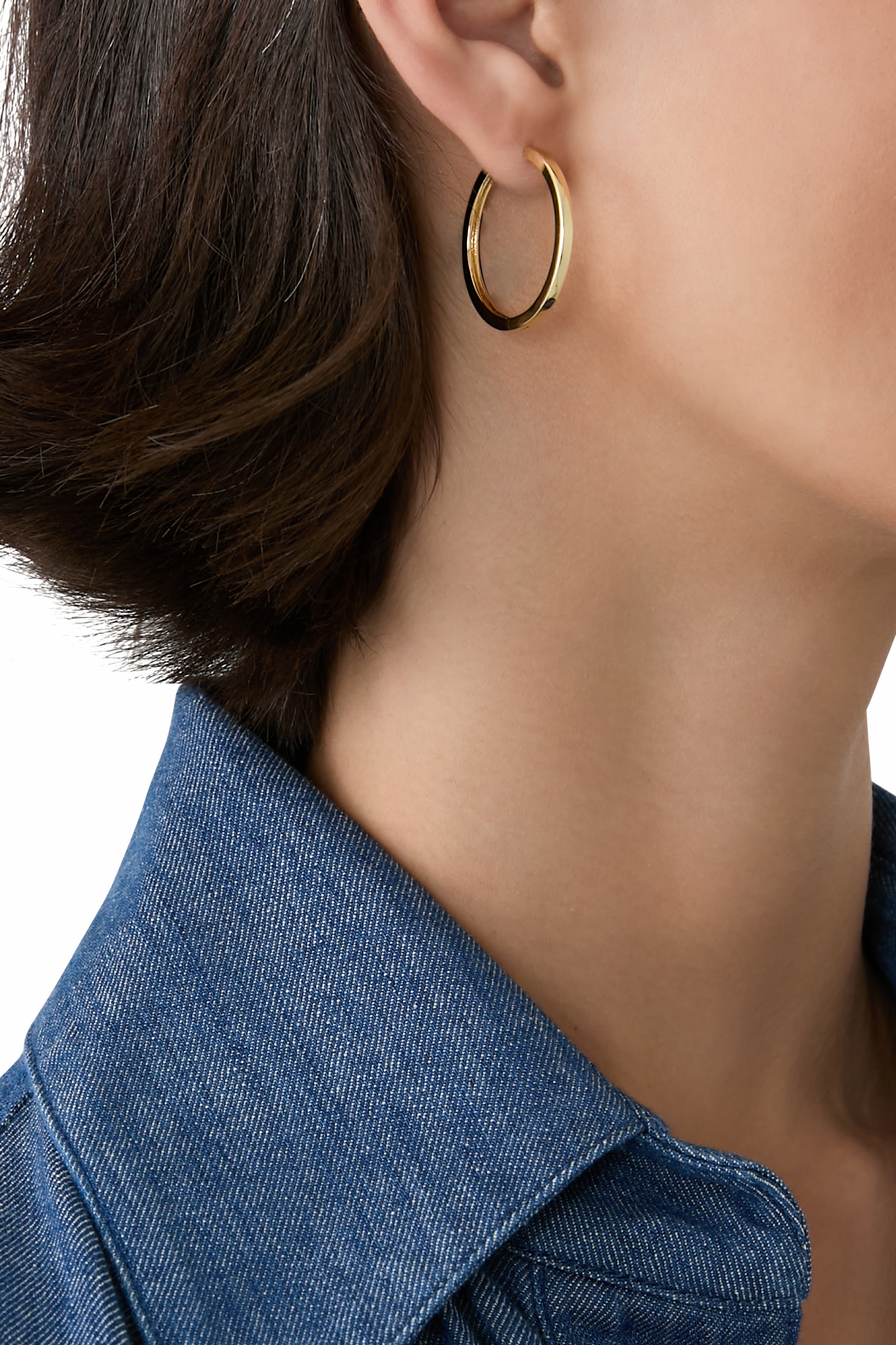 أقراط دائرية تايملس، طلاء بذهب عيار 18