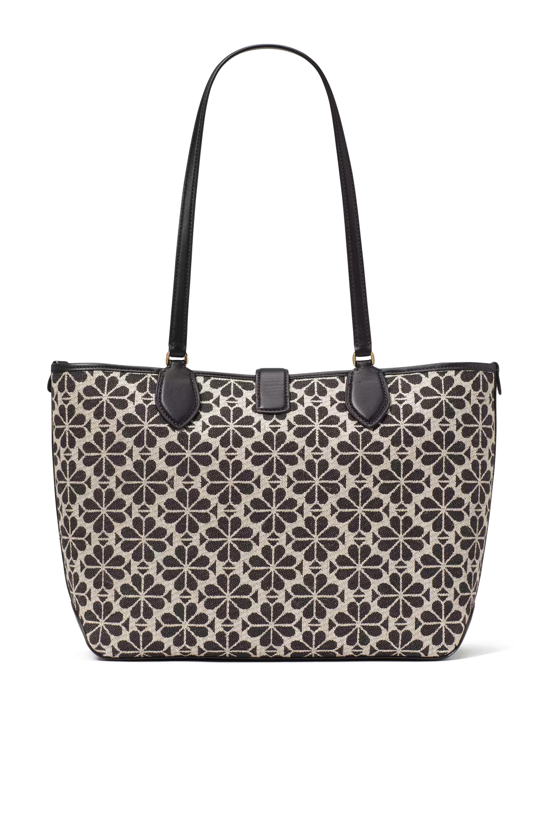 حقيبة يد متوسطة بنقشة زهور بالشكل البستوني جاكار