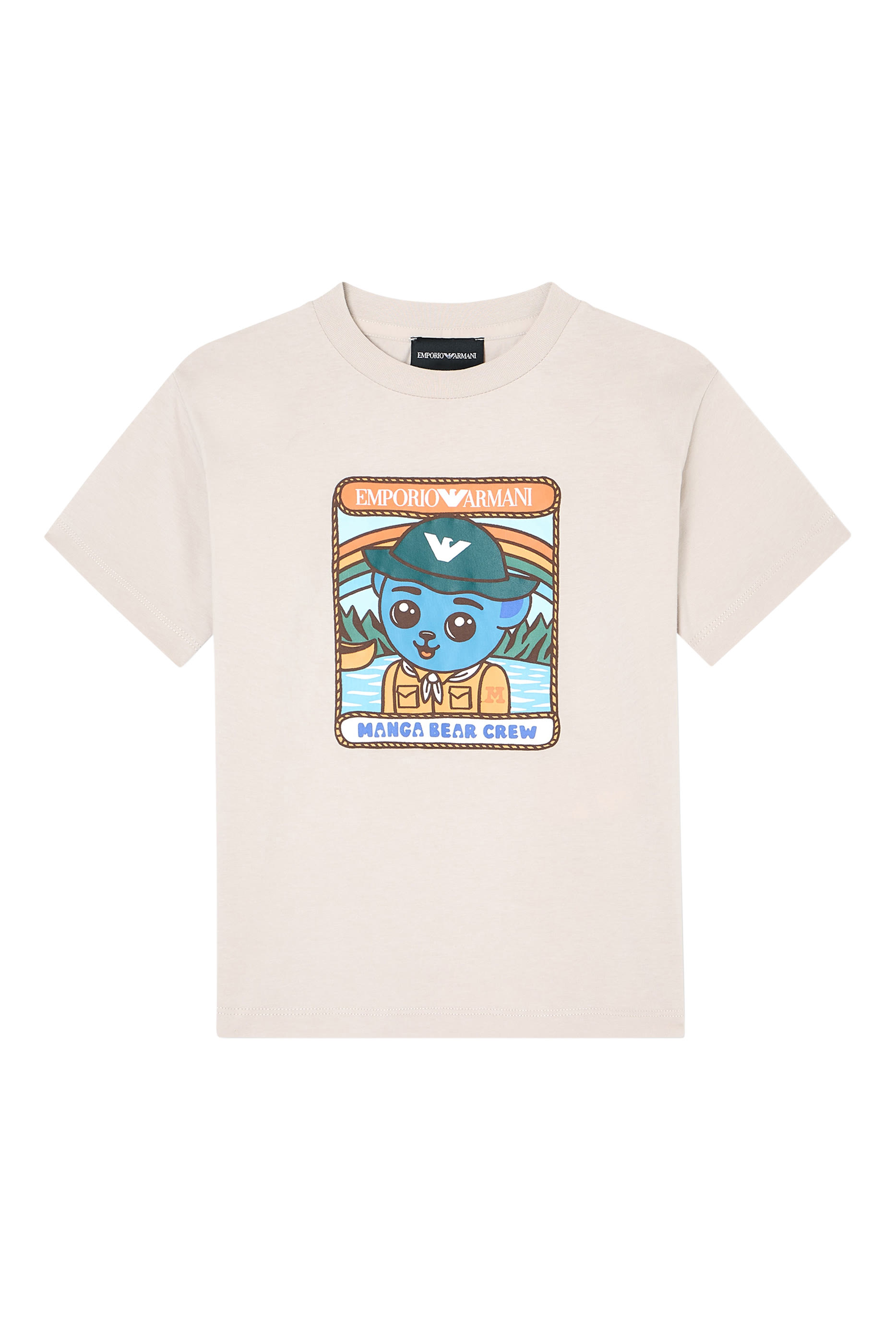 تيشيرت ايه اس في جيرسيه بياقة ضيقة ونقشة دب مانغا للأطفال