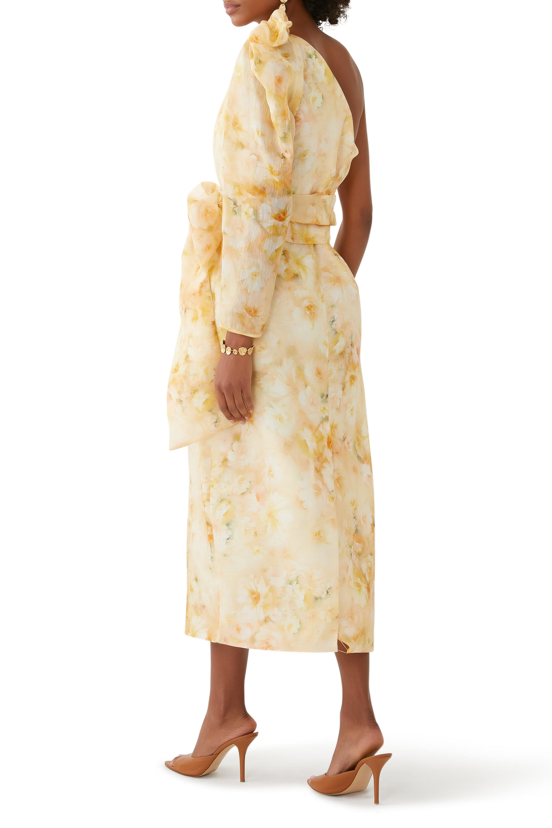 فستان كراش متوسط الطول بتصميم غير متماثل