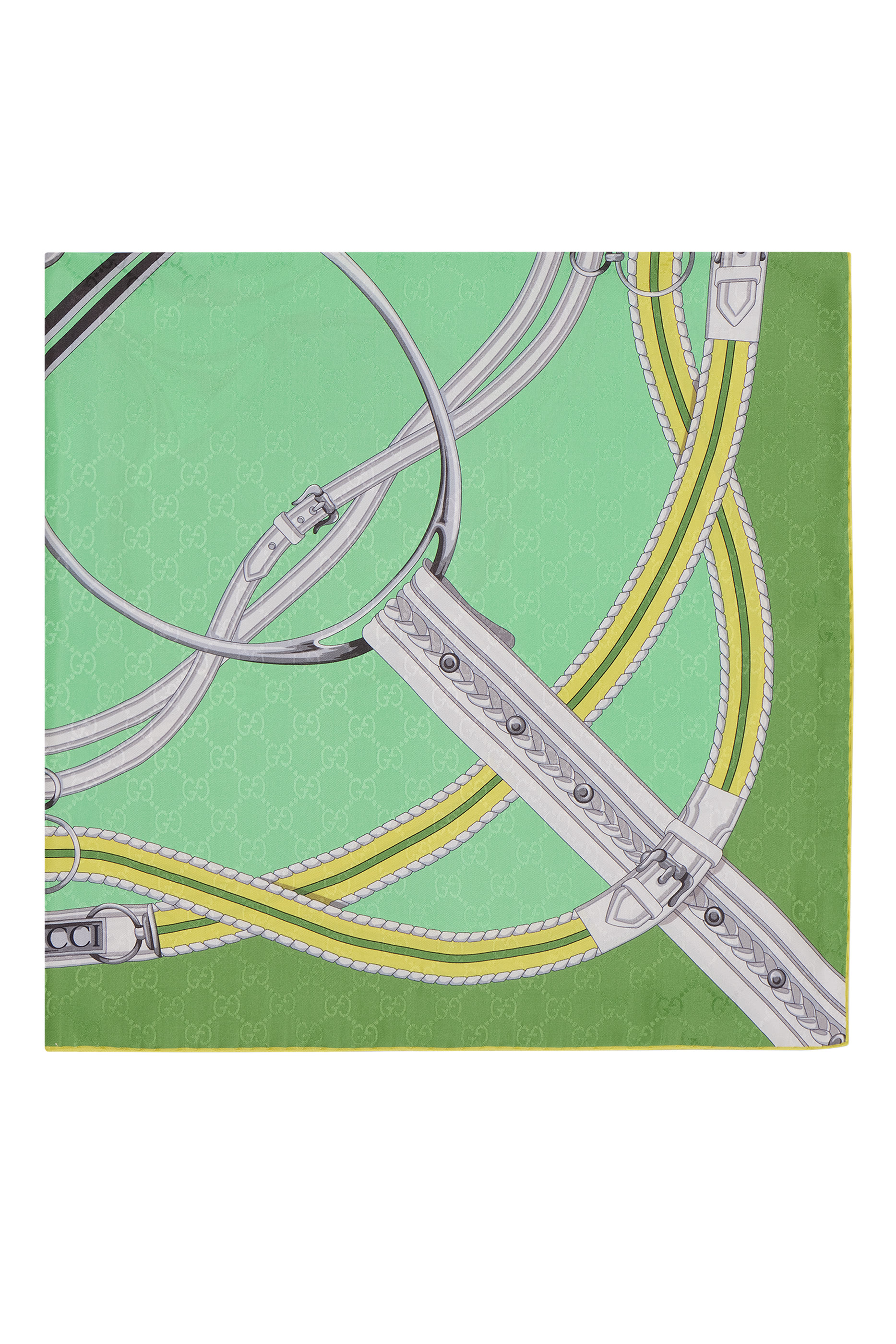 وشاح مربع حرير بنقشة جاكار