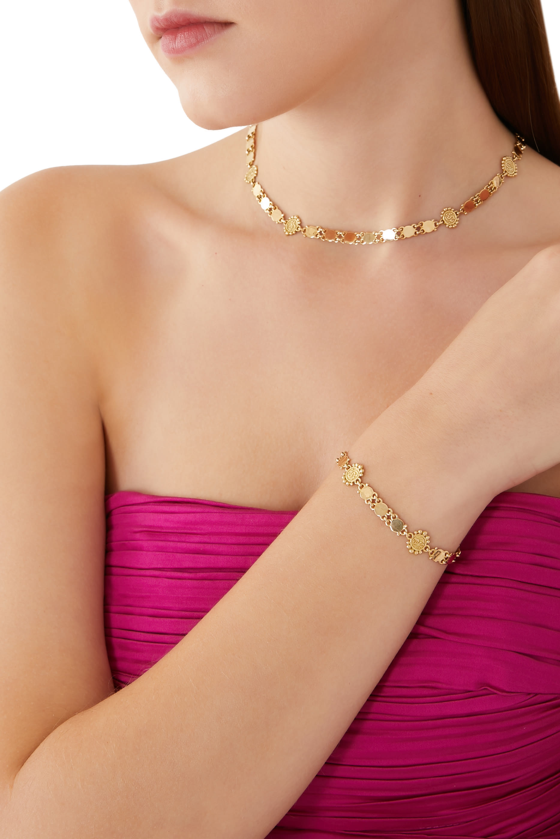 سوار نور ووردز أوف بوسيتيفيتي ذهب أصفر عيار 18