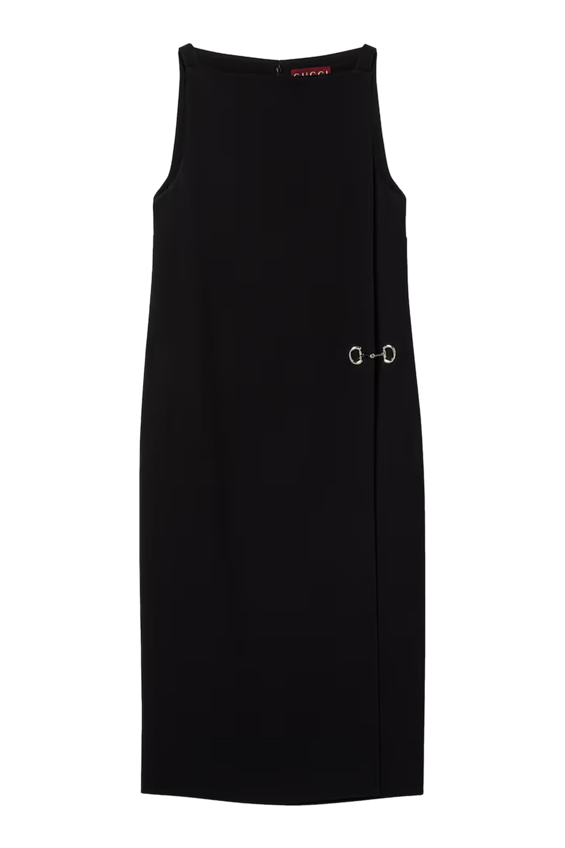 فستان بحلية بشعار الماركة فيسكوز ثقيل الوزن