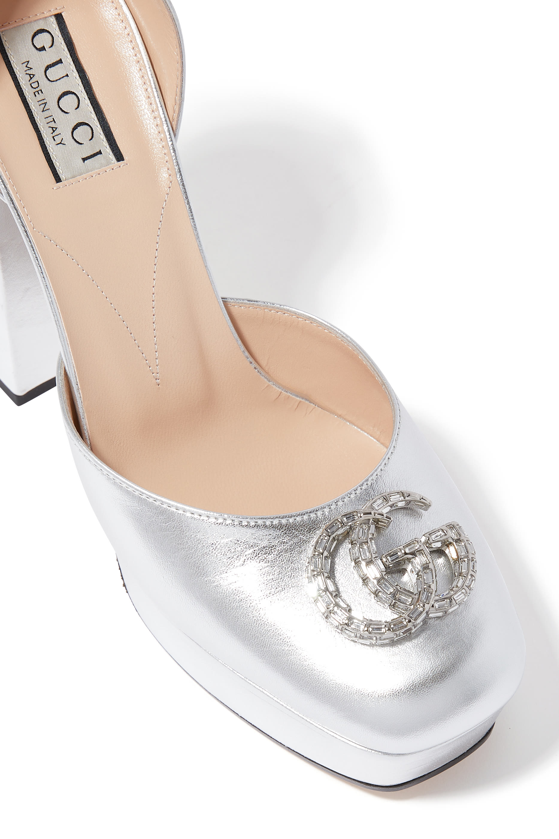 حذاء كلاسيكي بنعل سميك وحلية حرفي شعار الماركة 115 جلد