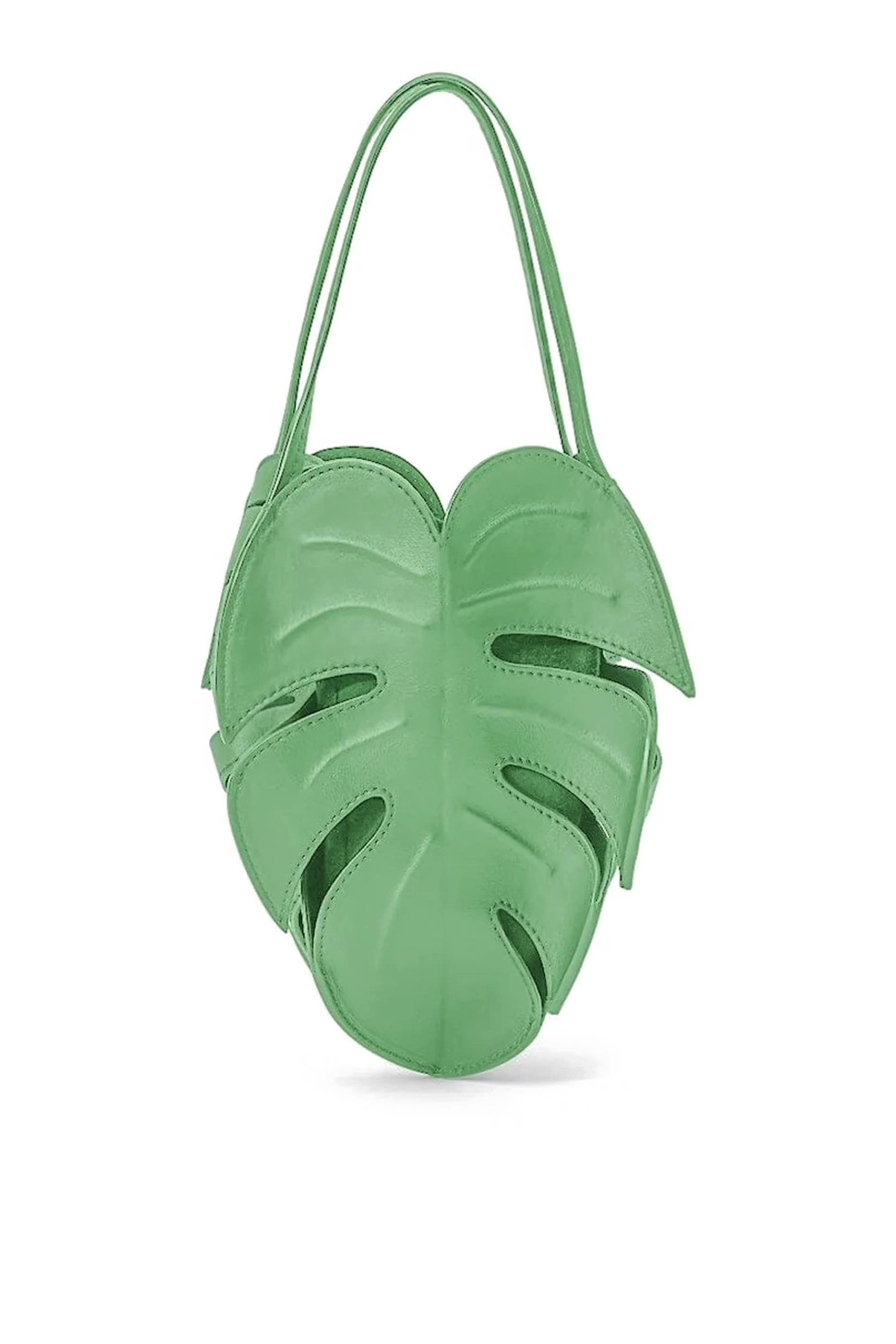 حقيبة بتصميم ورق النخيل جلد