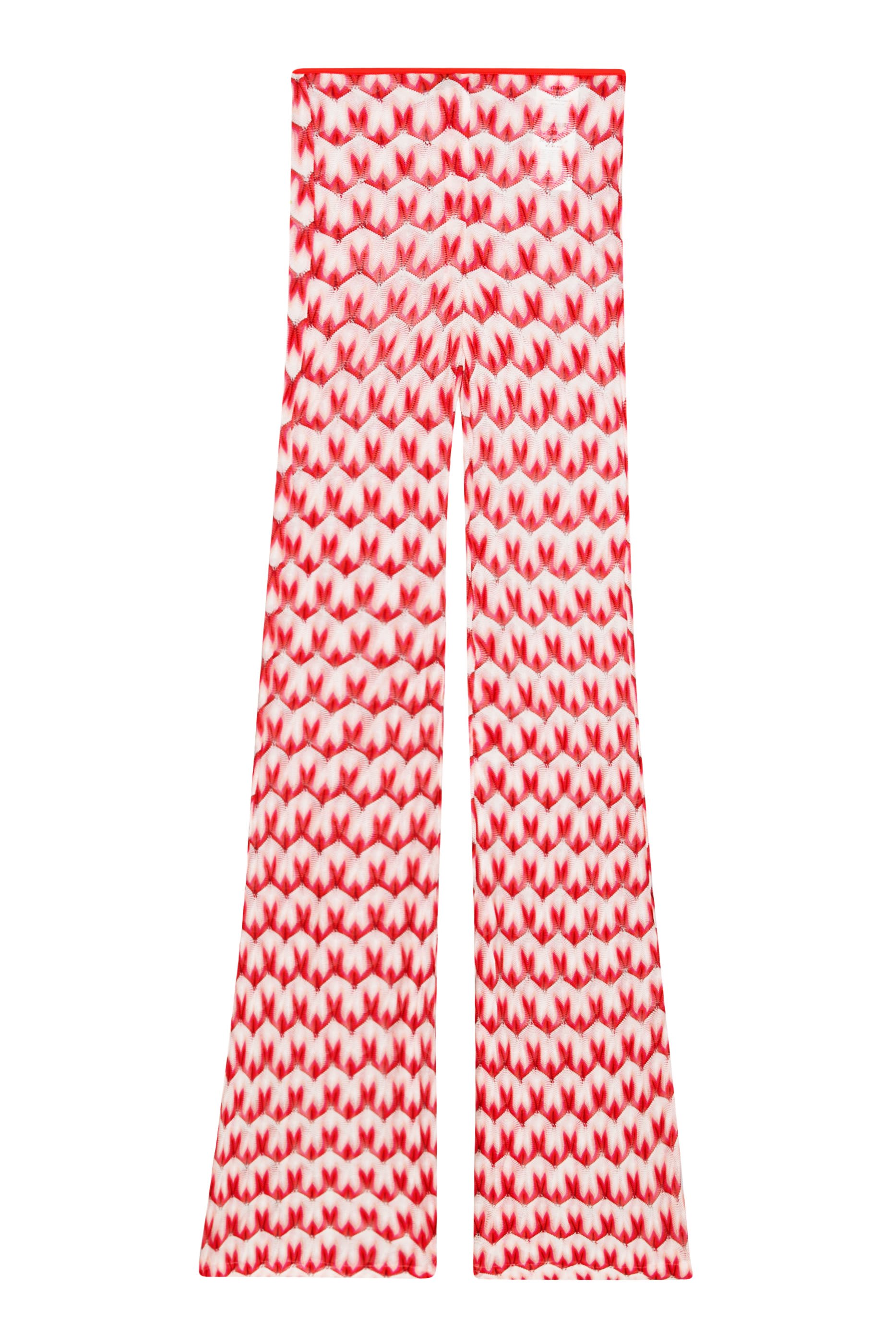 Flared Trousers in Floral-Pattern Viscose