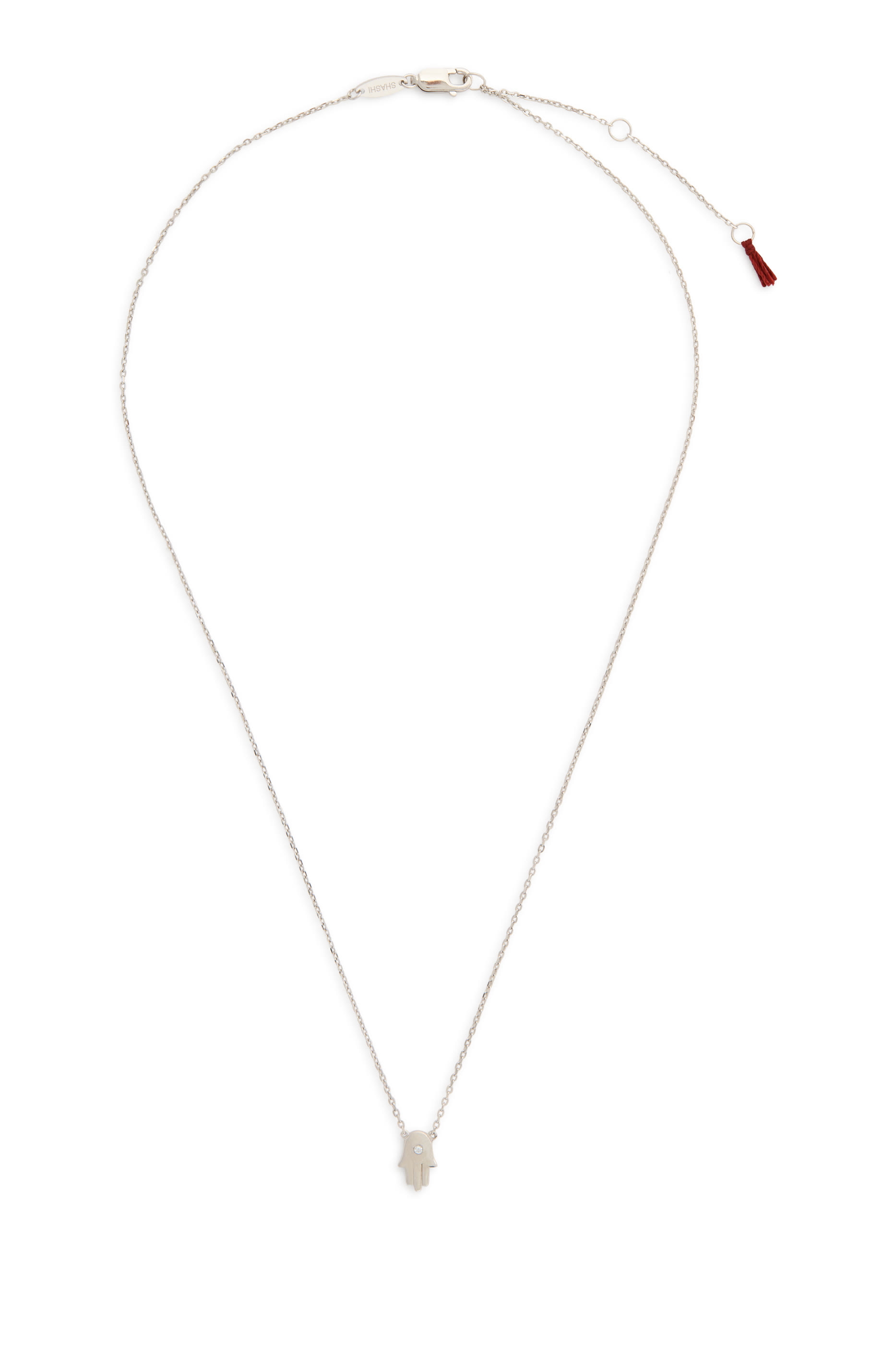 Hamsa Pave Necklace, Gold Plated & Cubic Zirconia