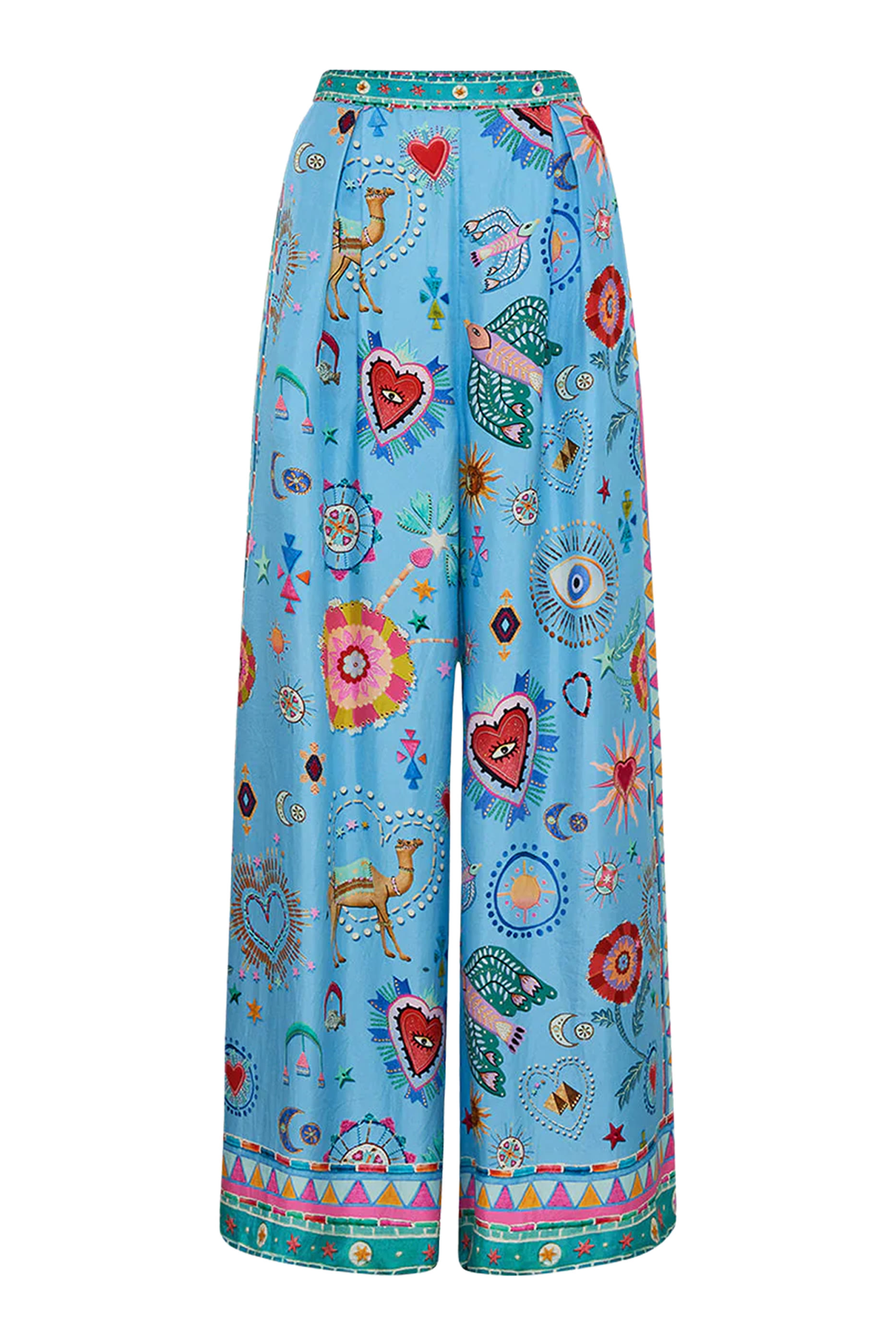 بنطال بطية أمامية بطبعة فيلاج