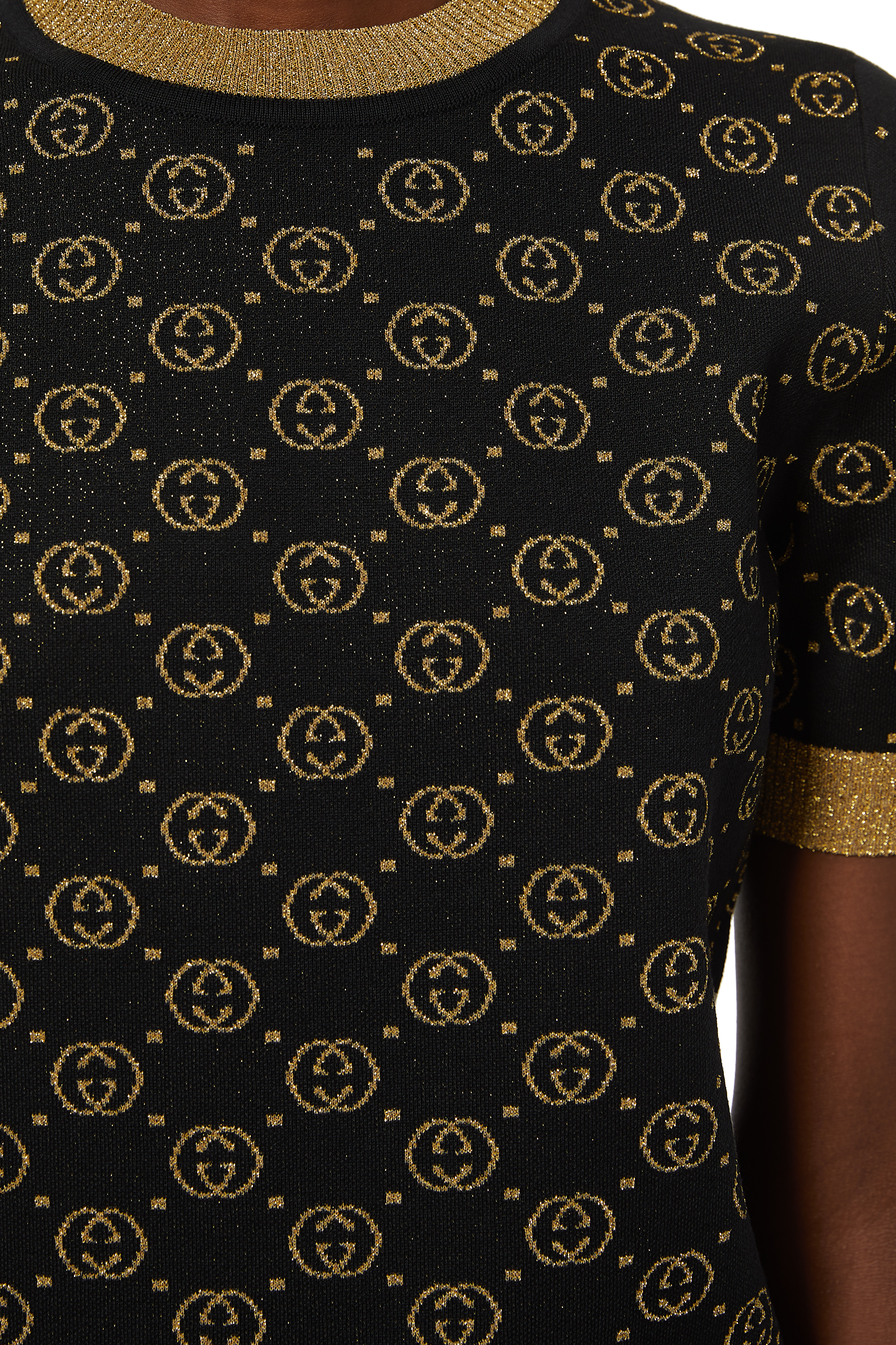 بلوزة بنقشة شعار GG