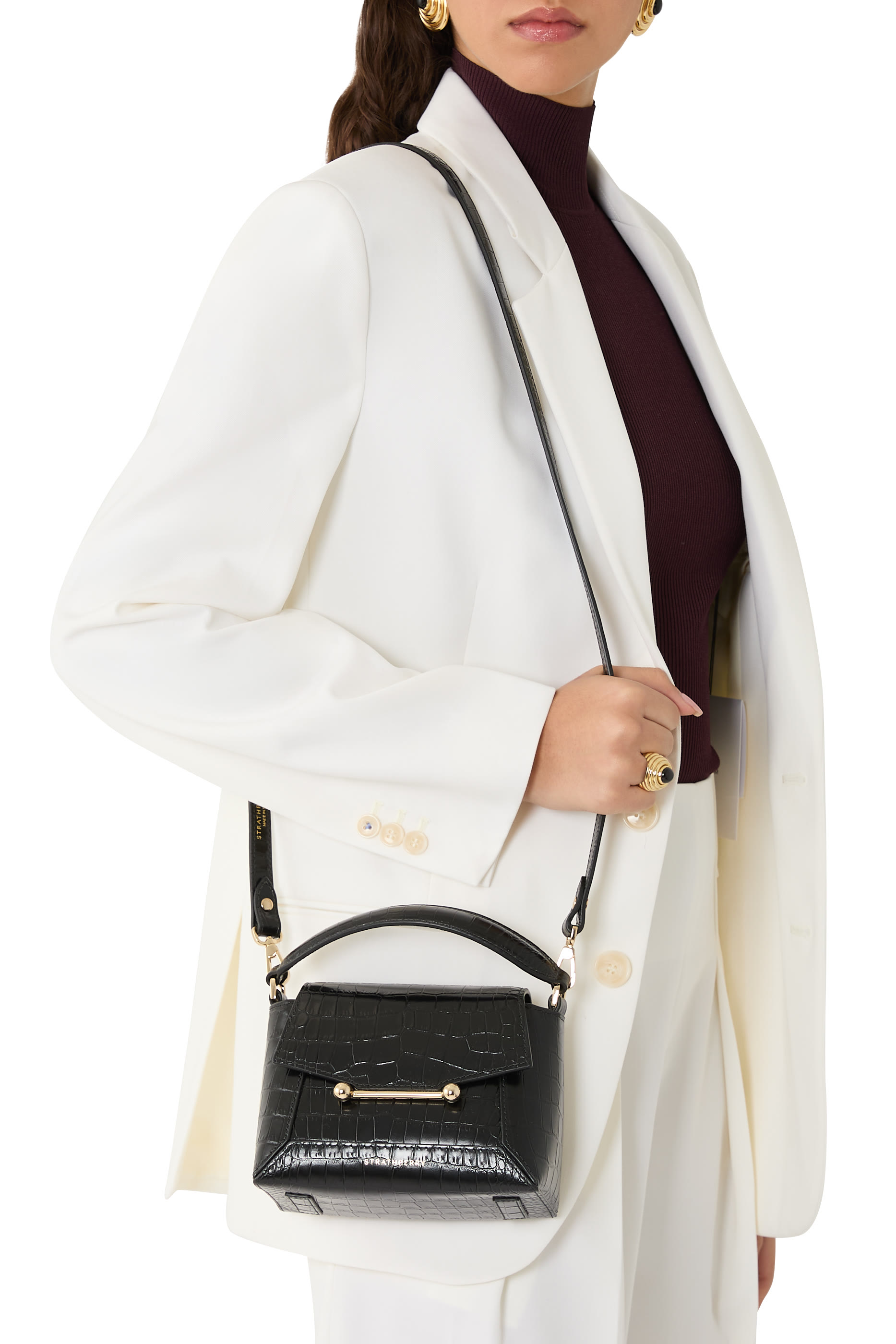 حقيبة يد نانو موزاييك بنقشة جلد تمساح