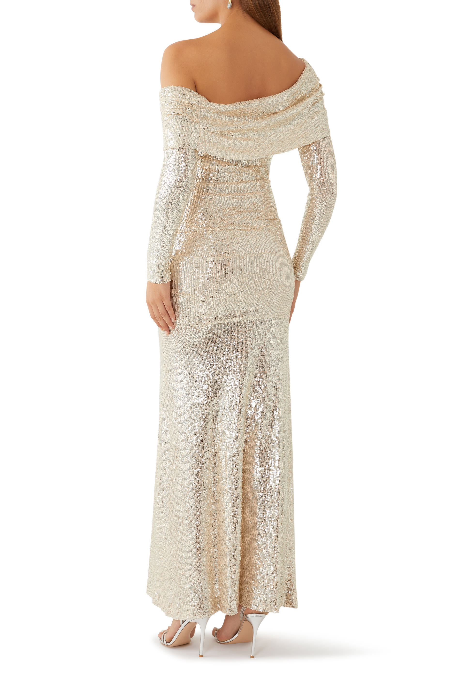 فستان سهرة نوفا بطول الكاحل بكتف واحد