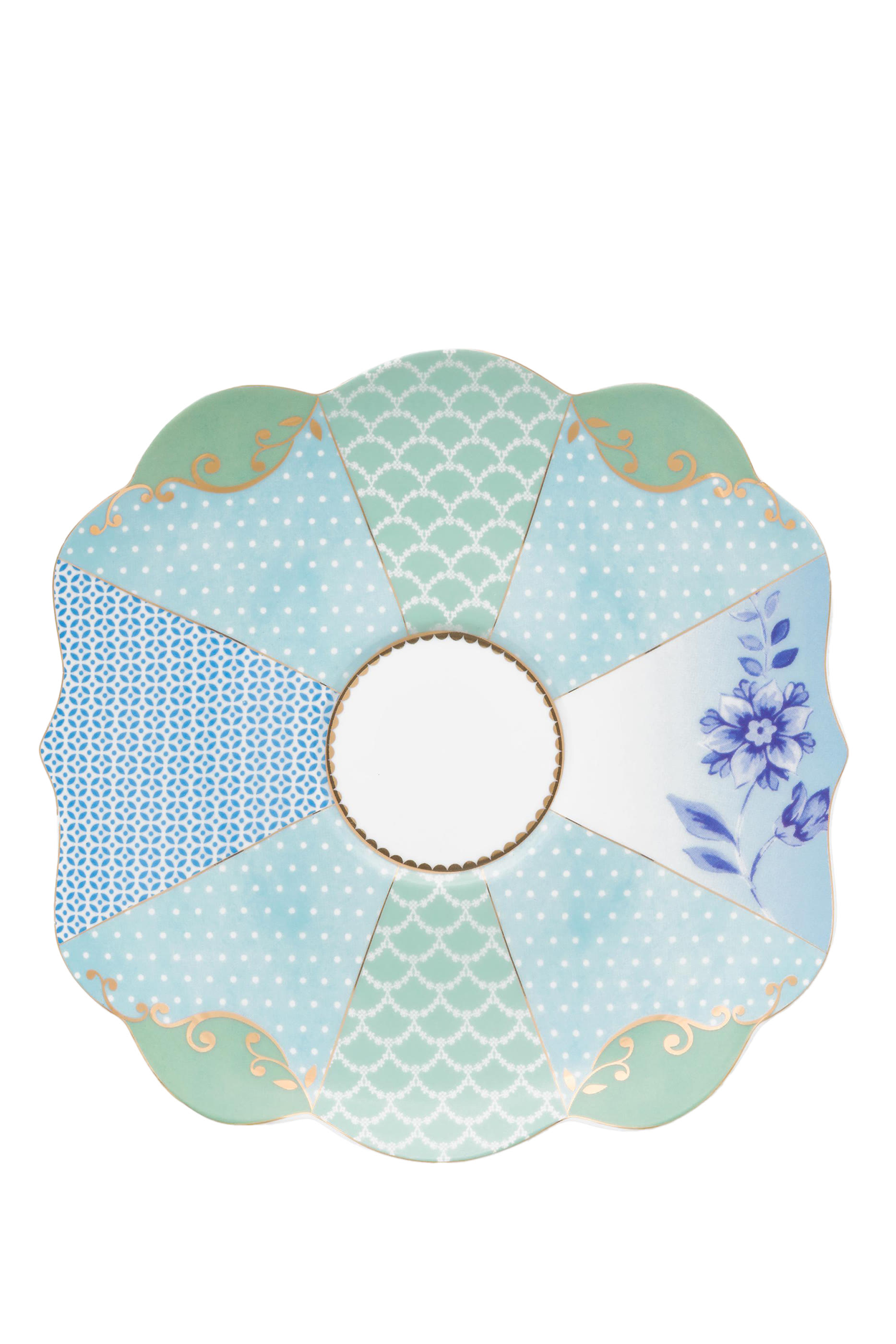 طبق وفنجان شاي رويال بنقشة زهور