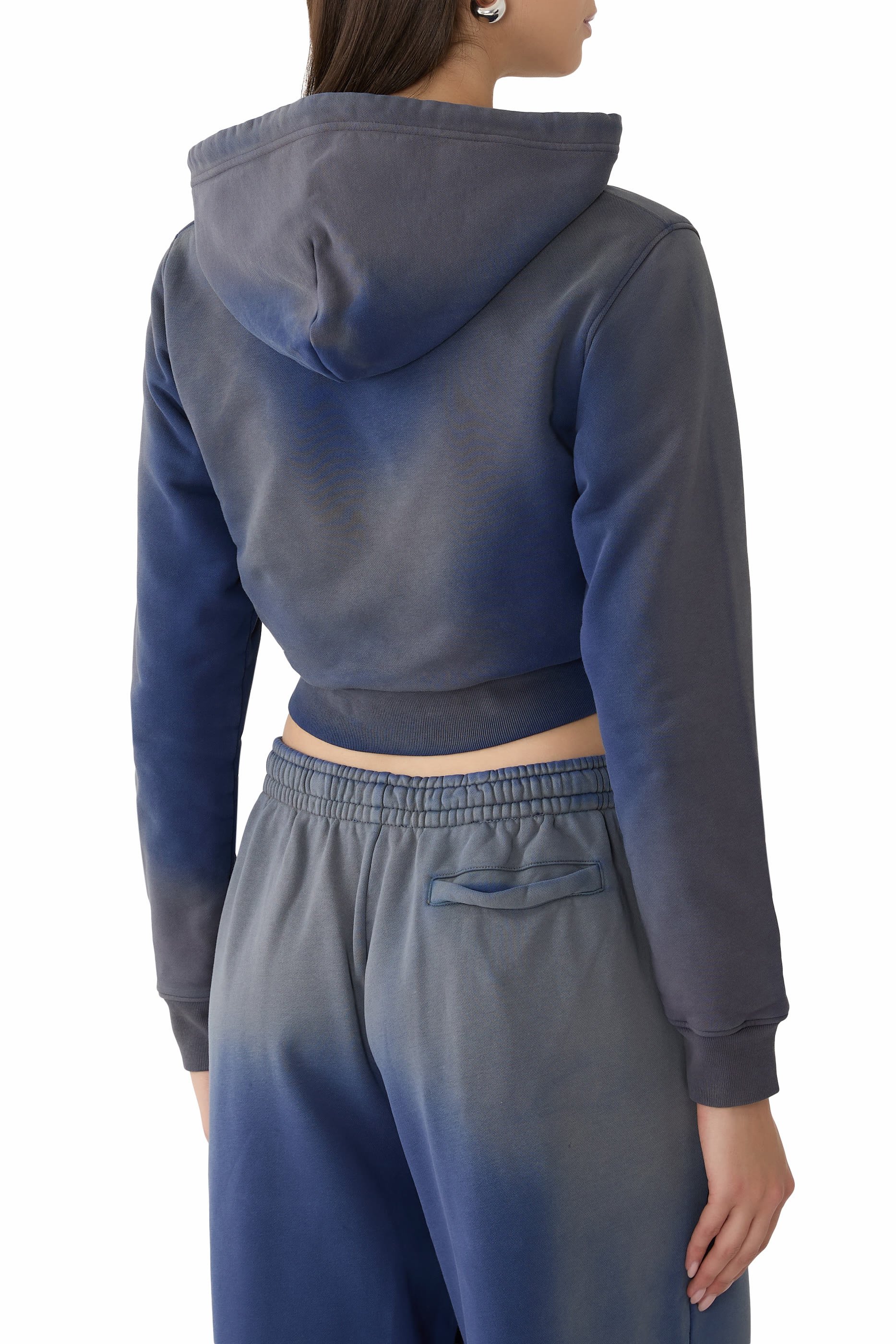 سويت شيرت بقصة قصيرة ونقشة قطن عضوي