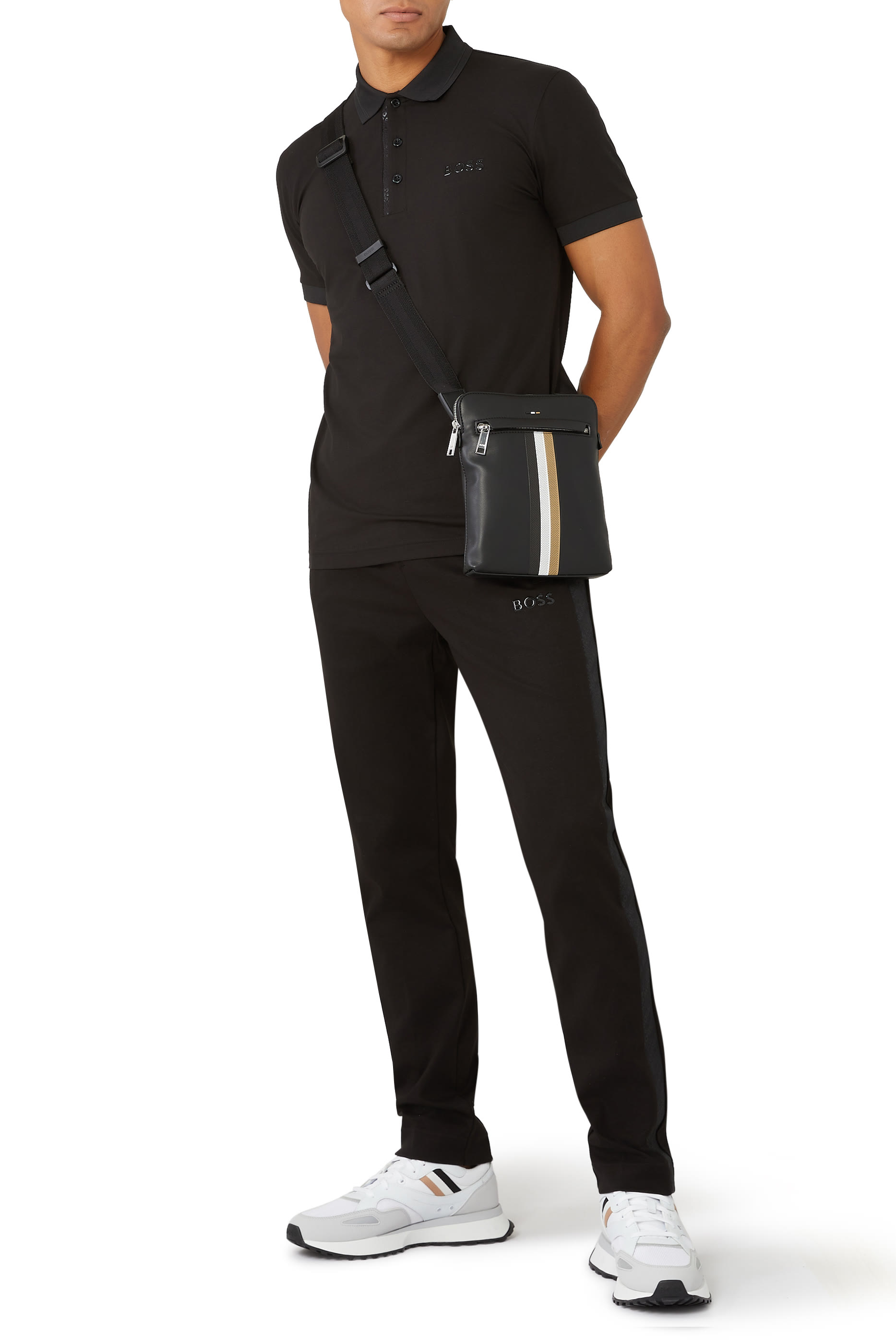 قيبة مخططة بتصميم ظرف نايلون معاد تدويره