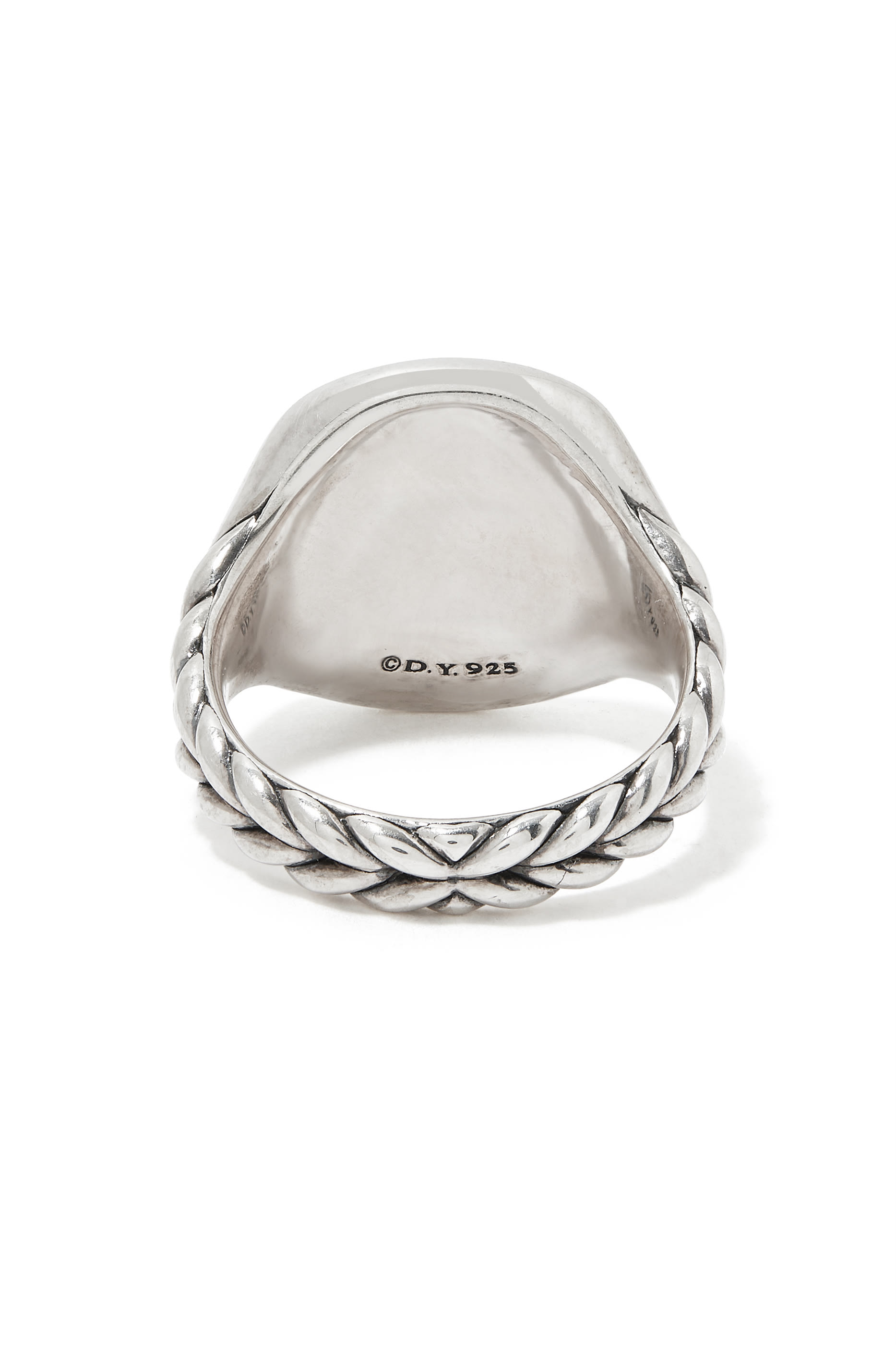 خاتم خنصر بتصميم حرف H مرصع بالماس