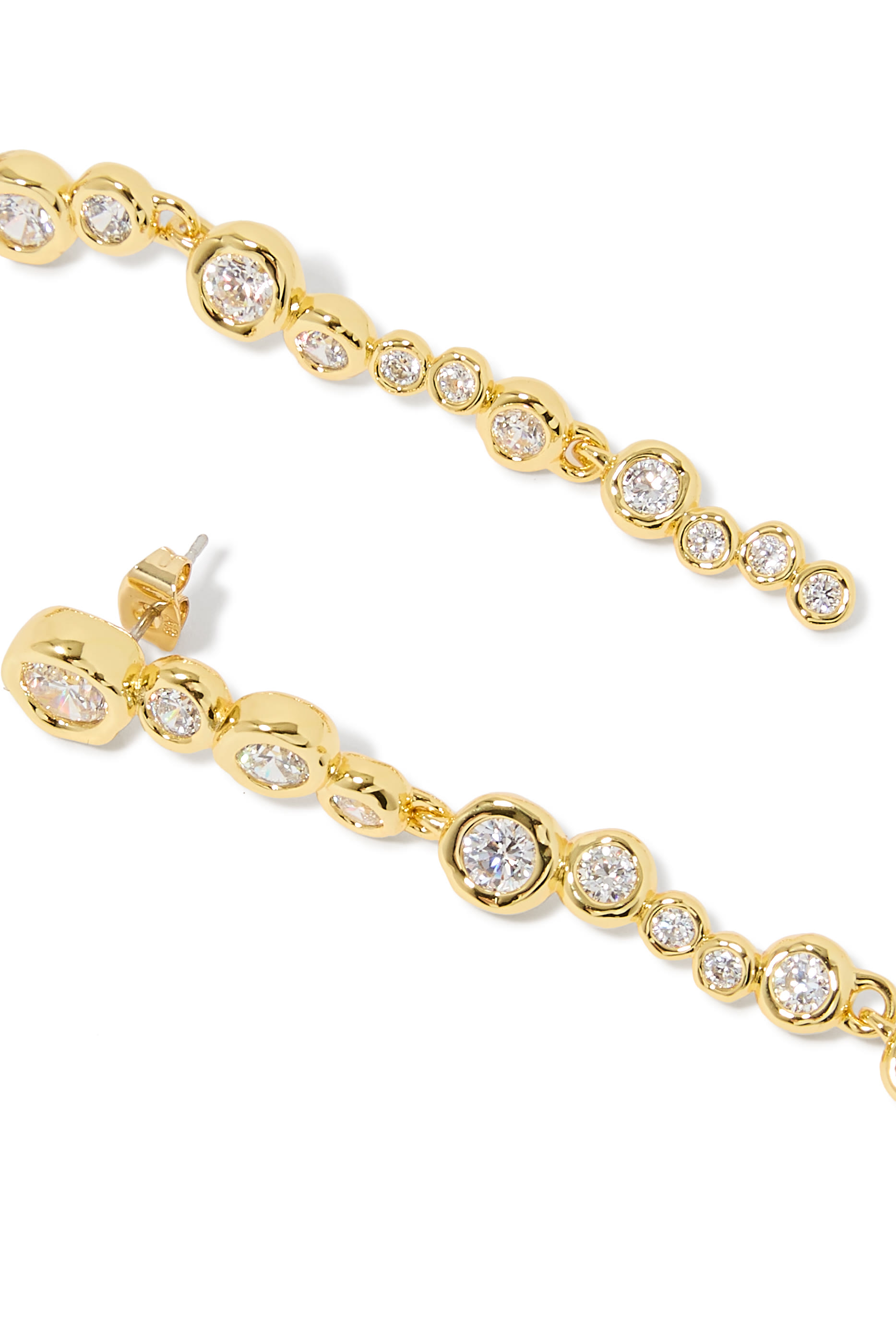 أقراط أستيرالز متدلية مزينة بأحجار زركونيا مكعبة، نحاس مطلي بذهب عيار 14