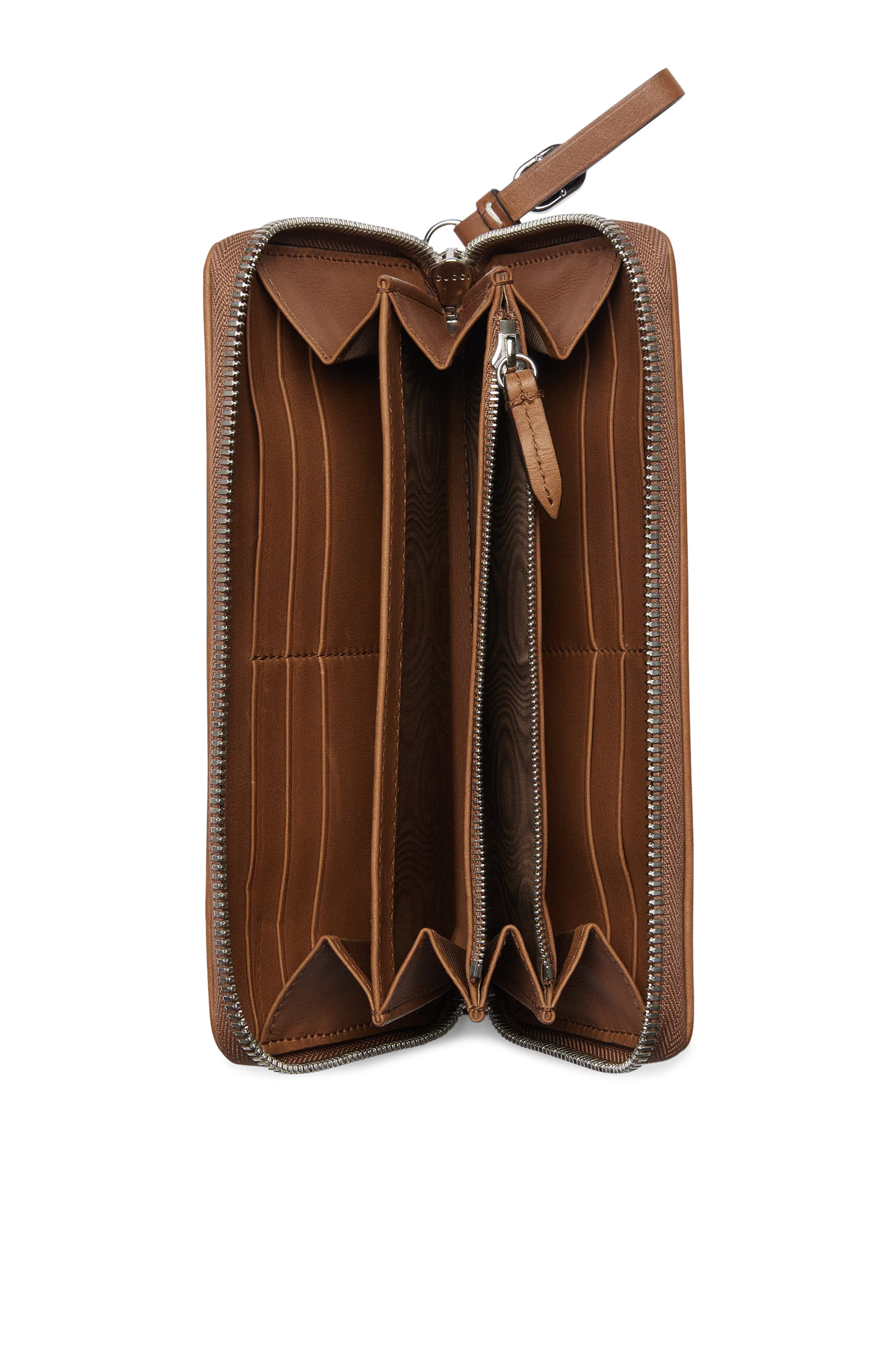 محفظة بنقشة حرفي شعار الماركة بسحاب محيط