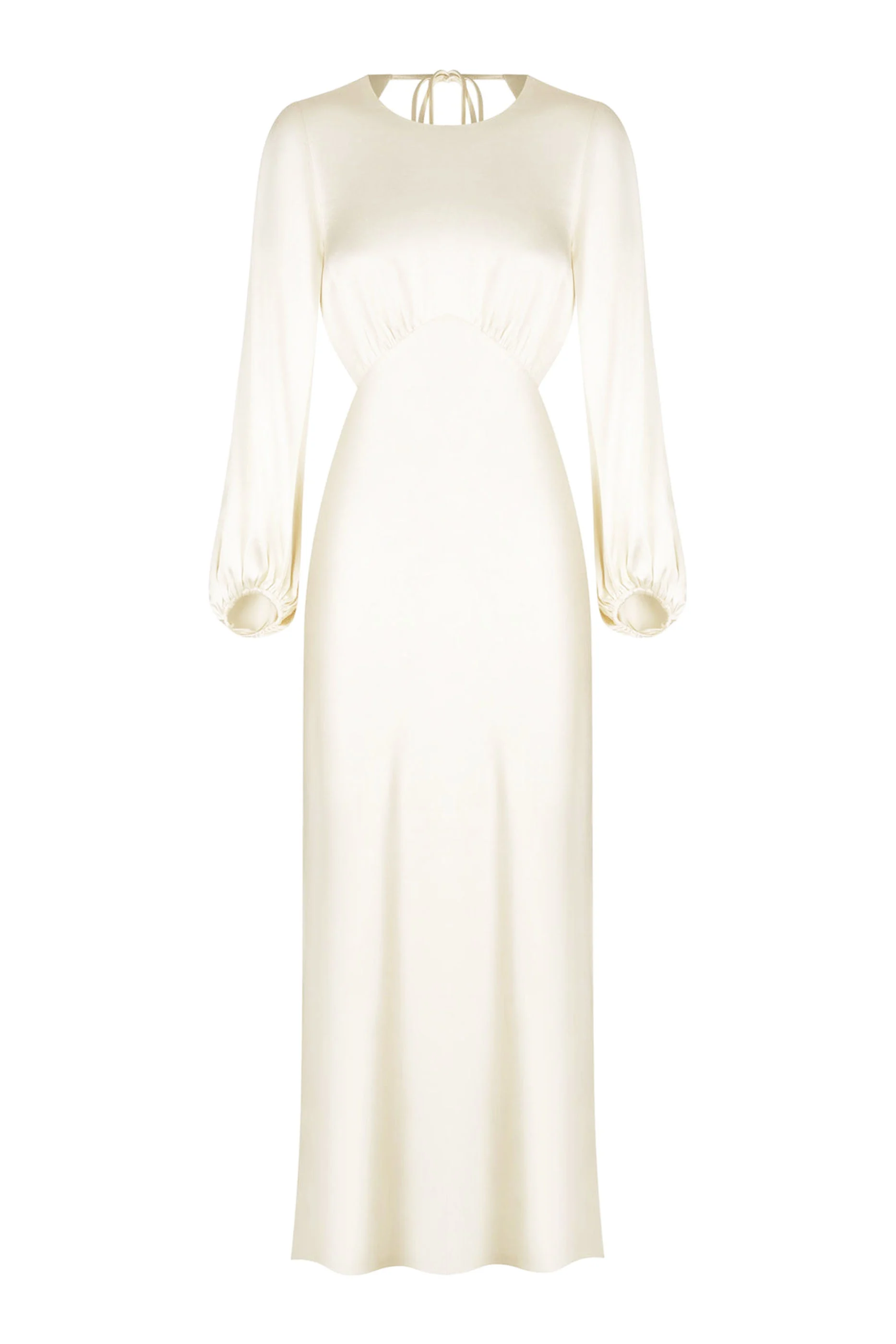 فستان لا لون متوسط الطول بظهر مفتوح