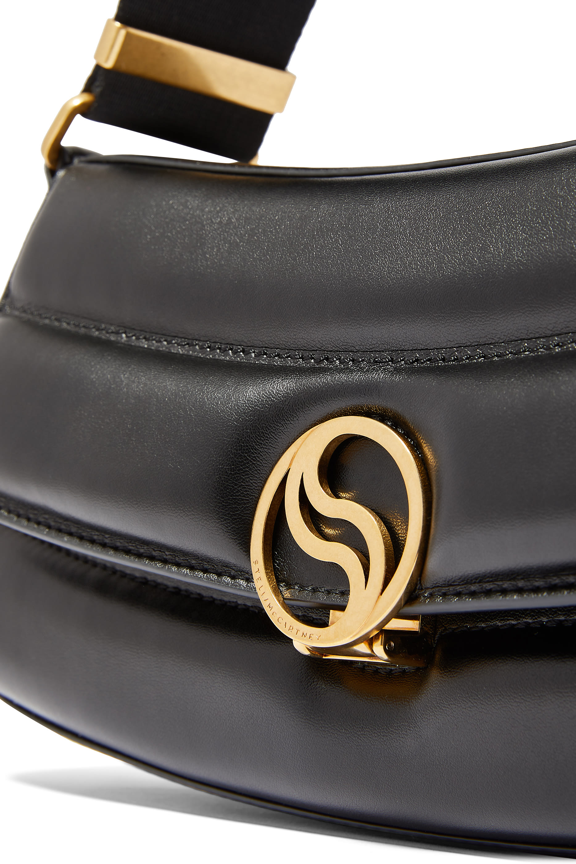 حقيبة كتف مبطنة بشعار S مموج