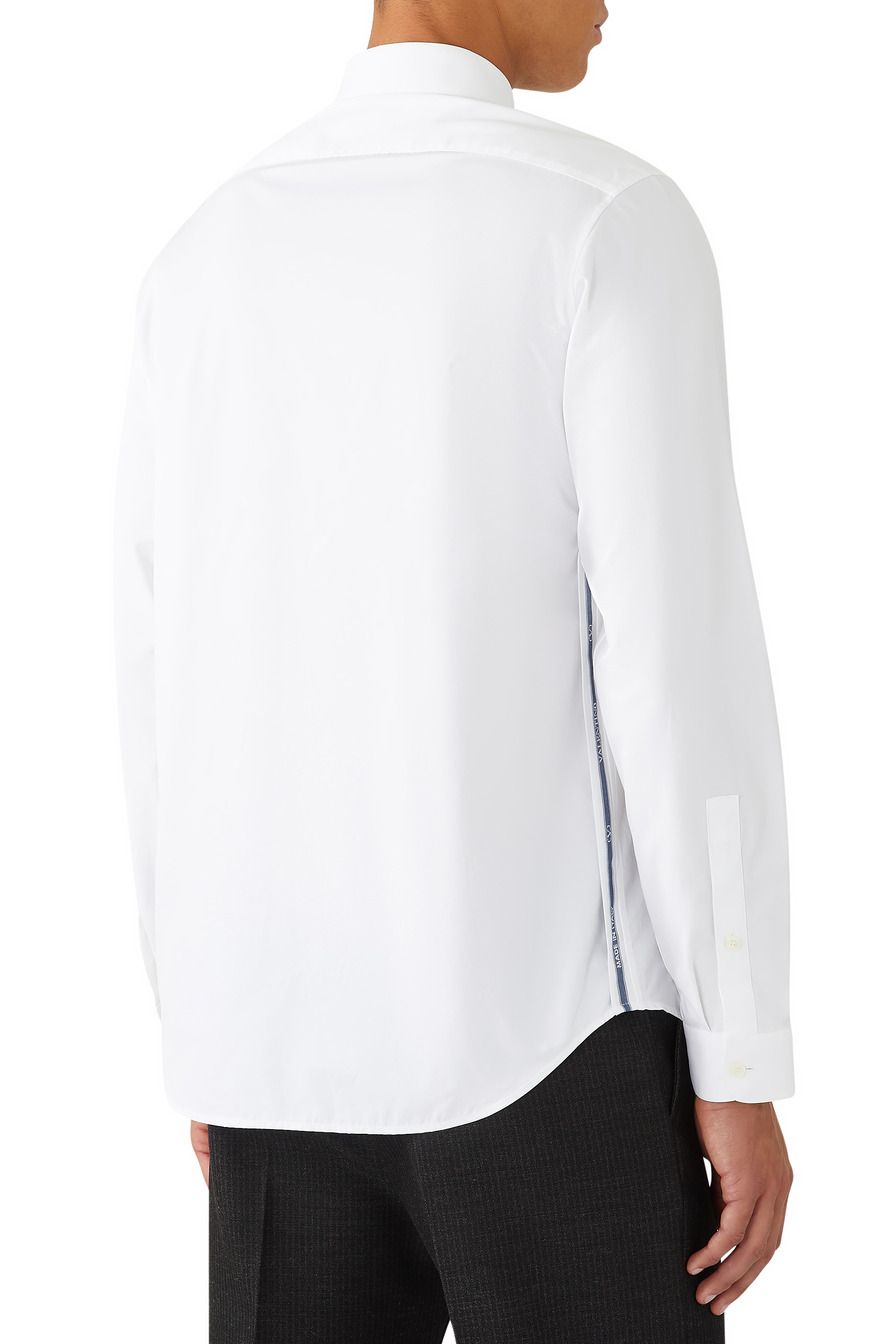  Concealed-Fastening Cotton Shirt